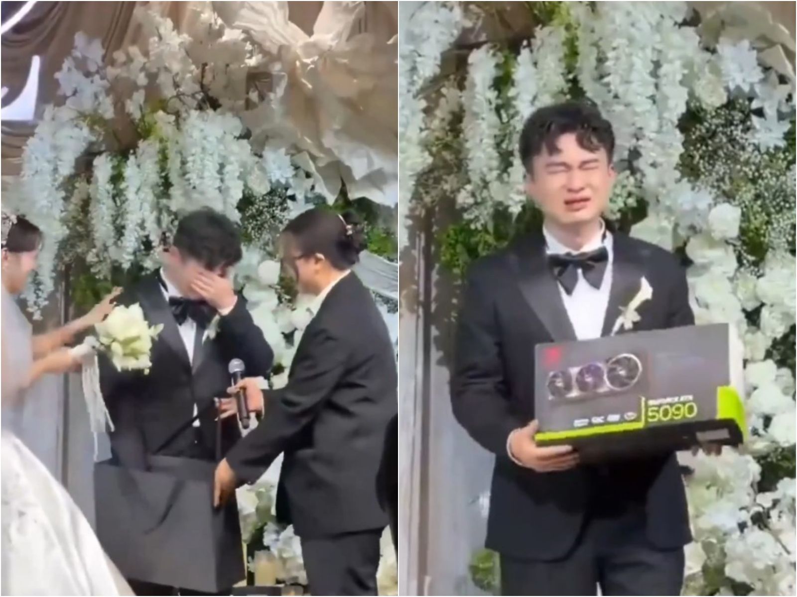 有片/婚禮上新娘送「輝達最強顯卡」!新郎當場痛哭 網友好羨慕:人生贏家