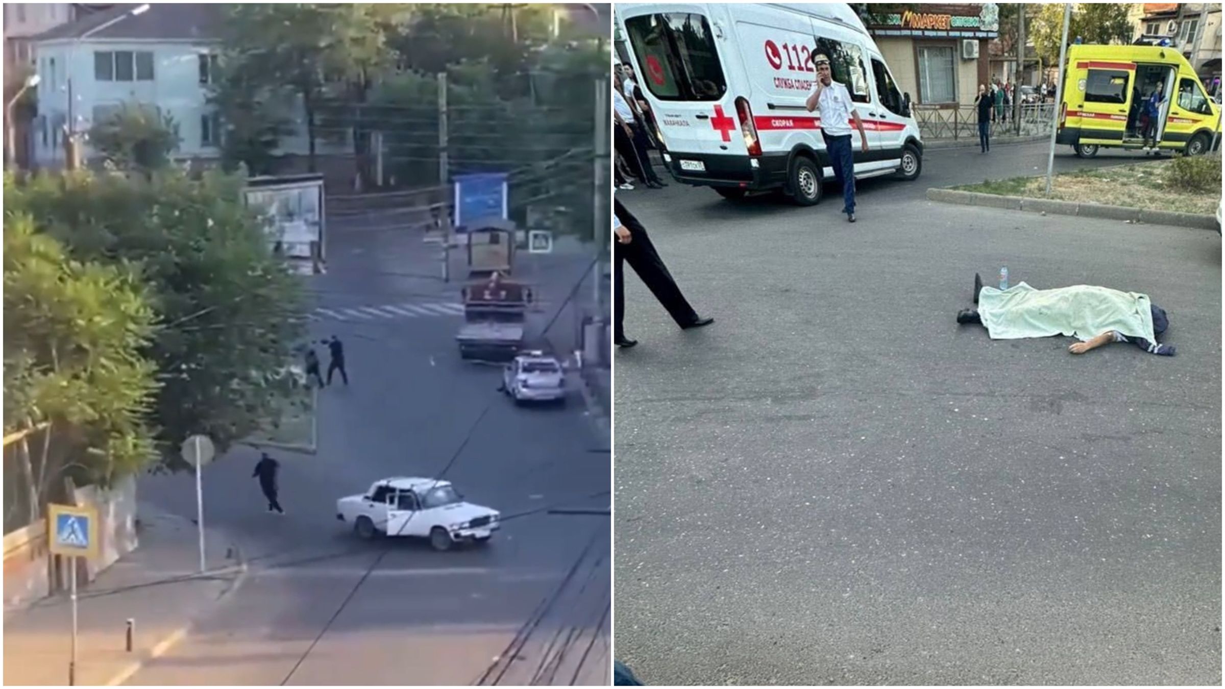 達吉斯坦遭武裝分子襲擊,造成至少15名警察殉職、多名平民死亡。(翻攝自X@ShaykhSulaiman、@visegrad24)