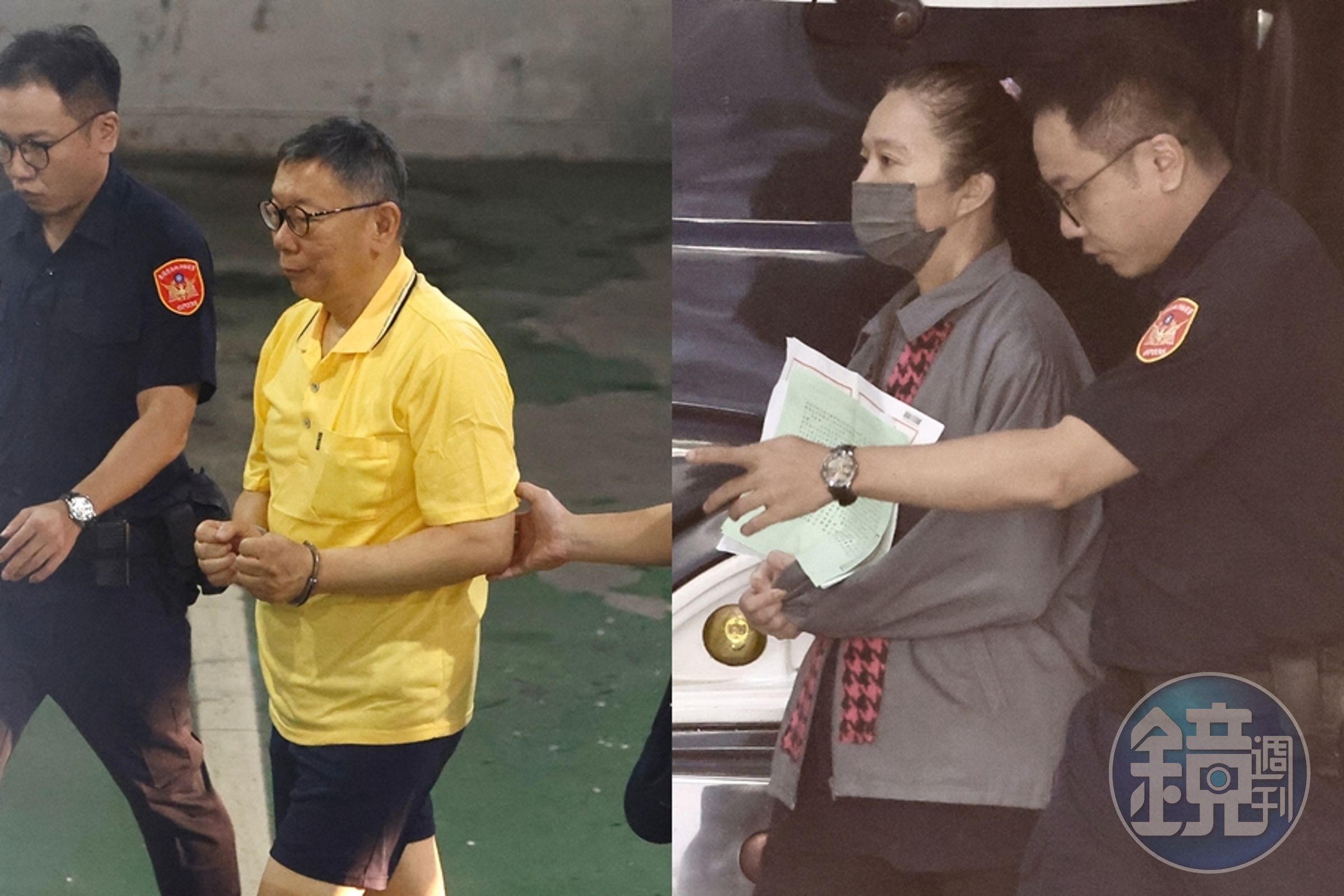 柯文哲（左）與應曉薇（右）今日再被提訊。