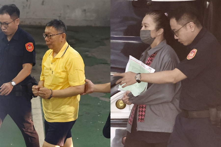 柯文哲(左)與應曉薇(右)今日再被提訊。