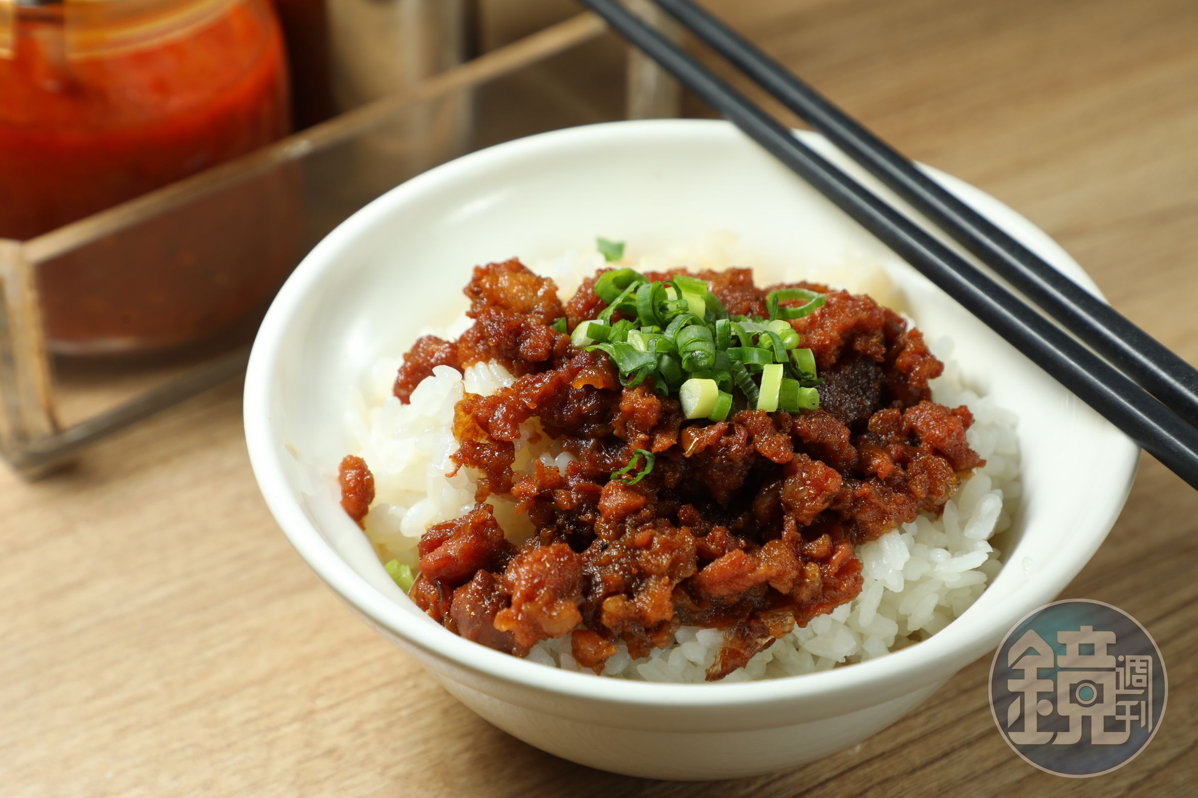 「肉臊飯」香氣濃郁卻毫不油膩。（45元／份）