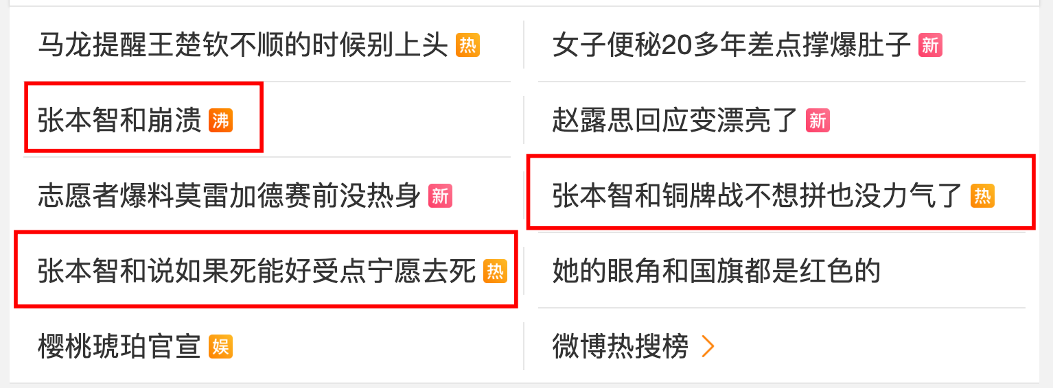 日本桌球男團遭瑞典逆轉後，張本智和崩潰的討論也登上微博熱搜。（翻攝自微博）
