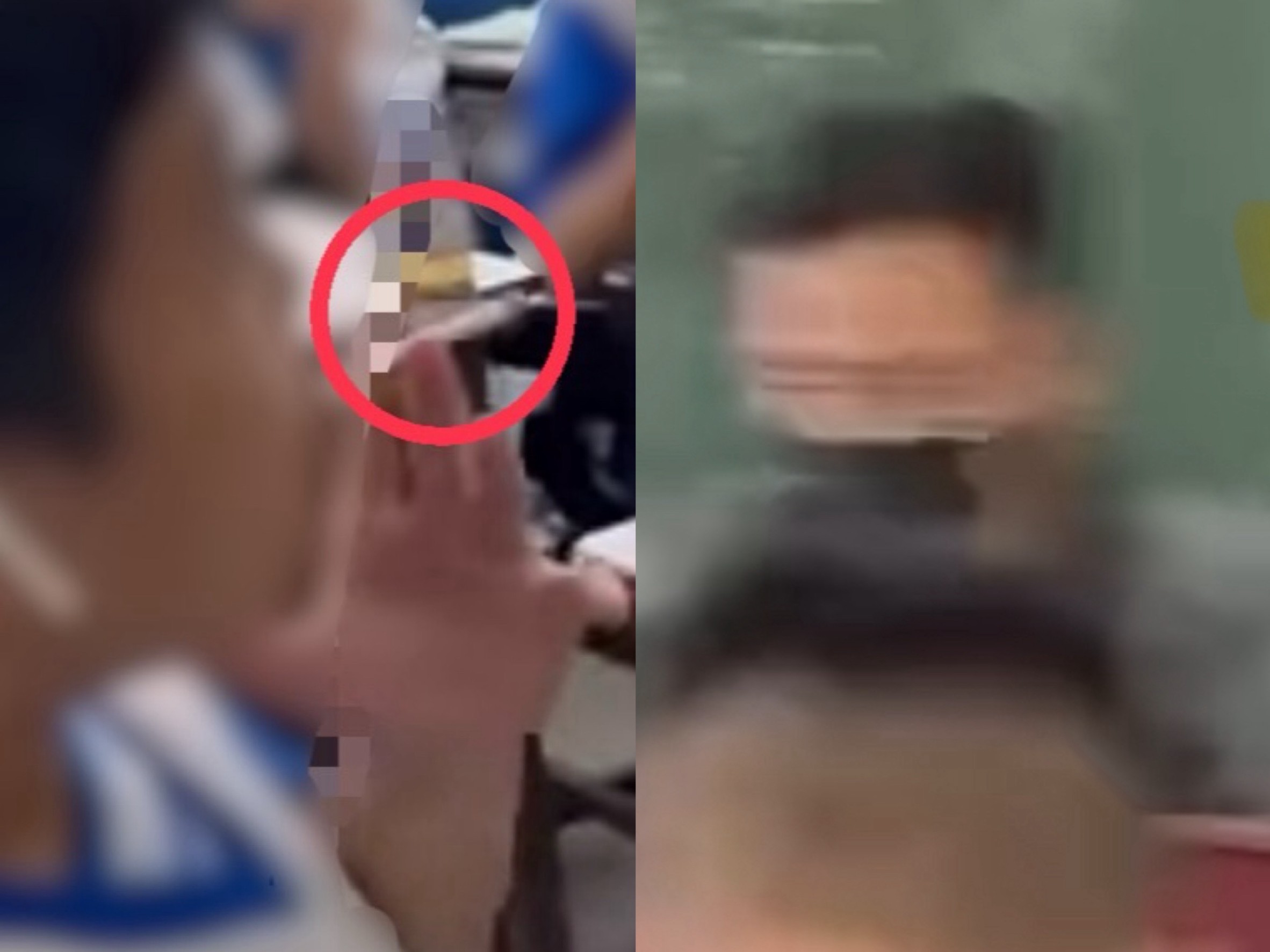 一名高職生在課堂上不聽老師勸阻公然抽菸，全程被拍下並PO上網路。（翻攝臉書爆料公社二社）