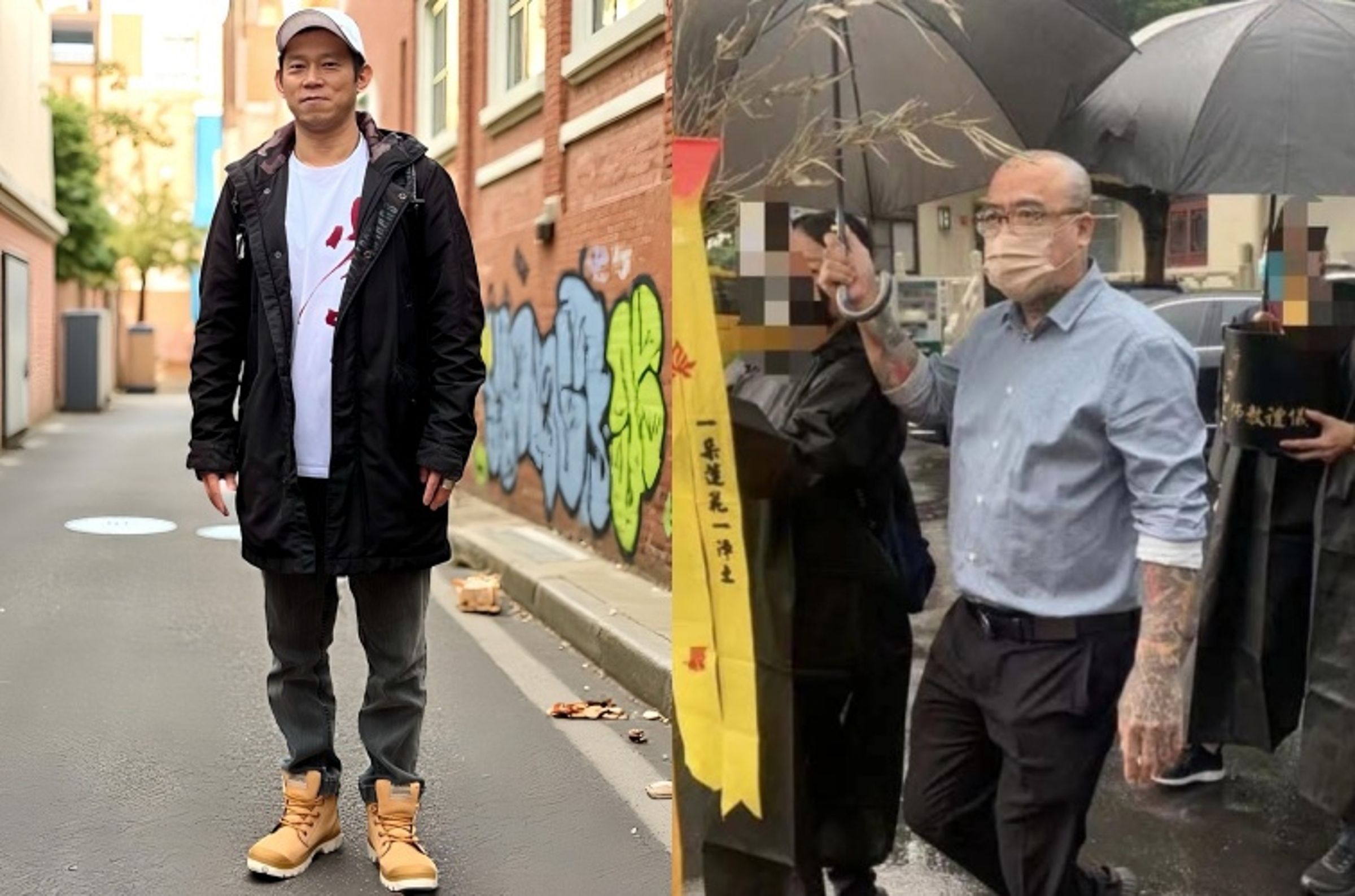 鋼鐵爸(右)氣憤開嗆偷拍者,怒喊:「做人剛好就好!」(翻攝自臉書/顏正國、鋼鐵爸(阮橋本))