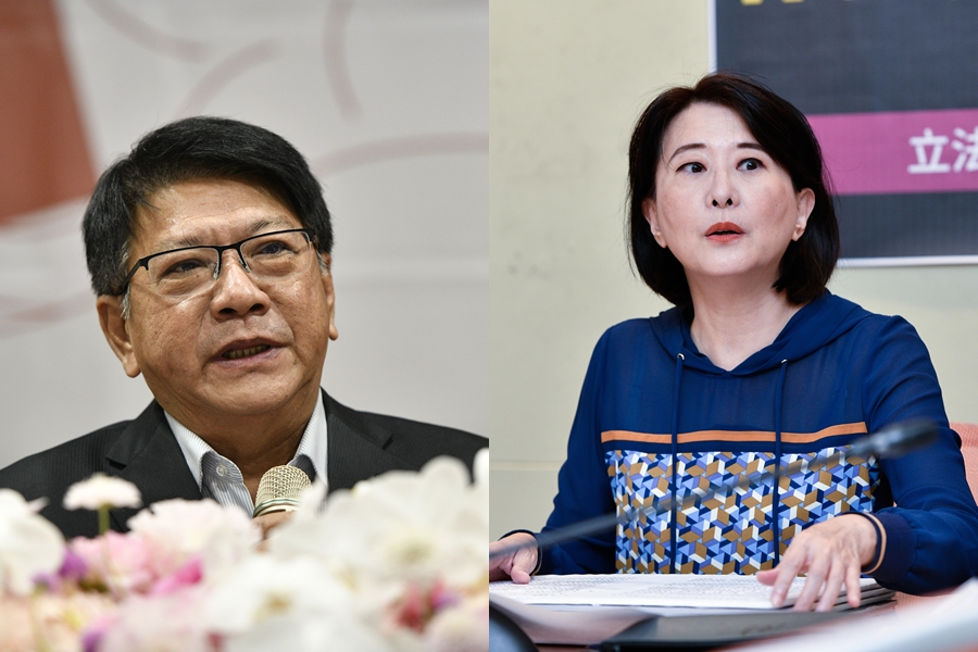 王鴻薇（右）質疑潘孟安（右）入住豪宅涉及利益交換，潘孟安今對其提告。