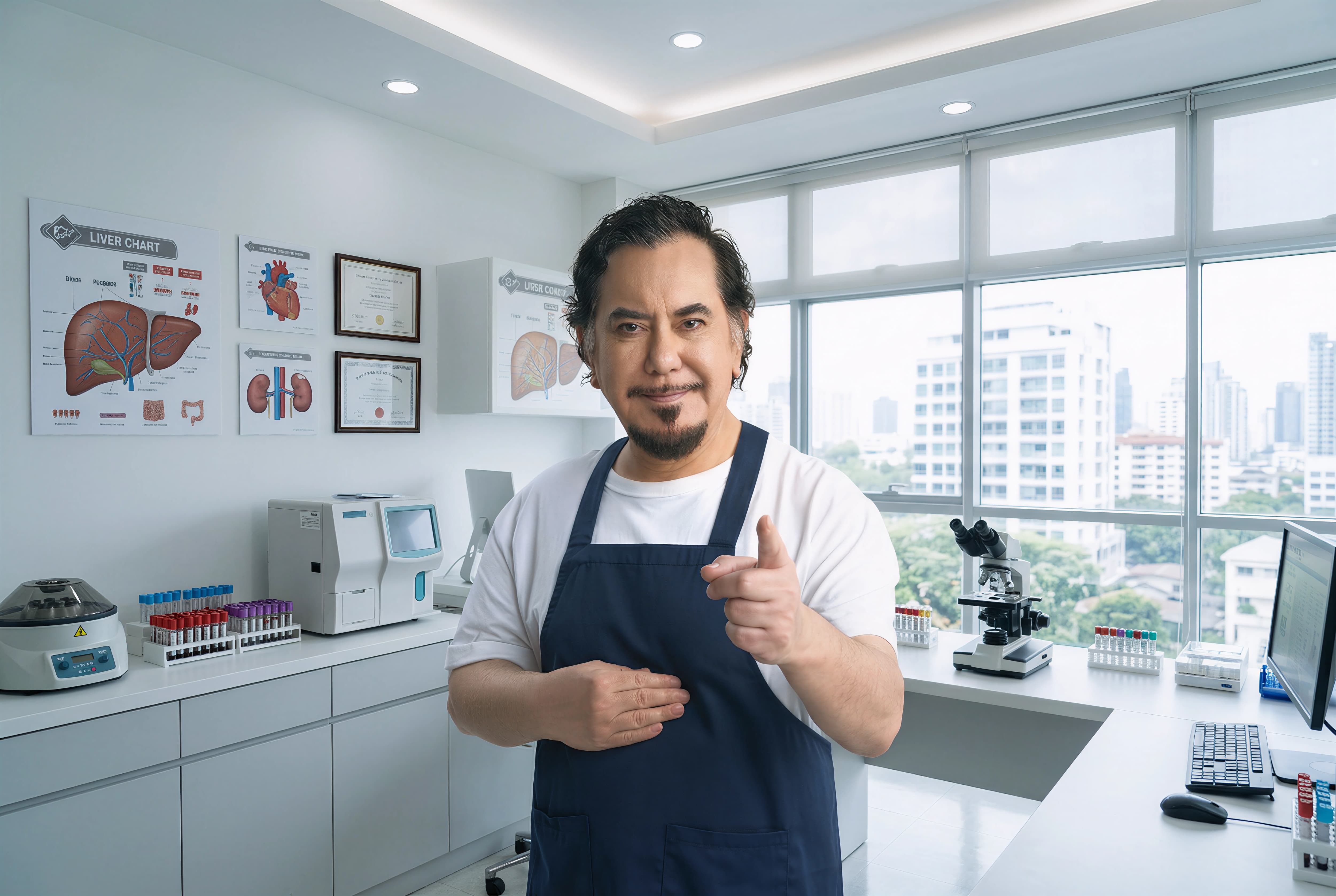 黃秋生因年紀大了開始正視健康問題。（社團法人台灣肝病醫療策進會提供）