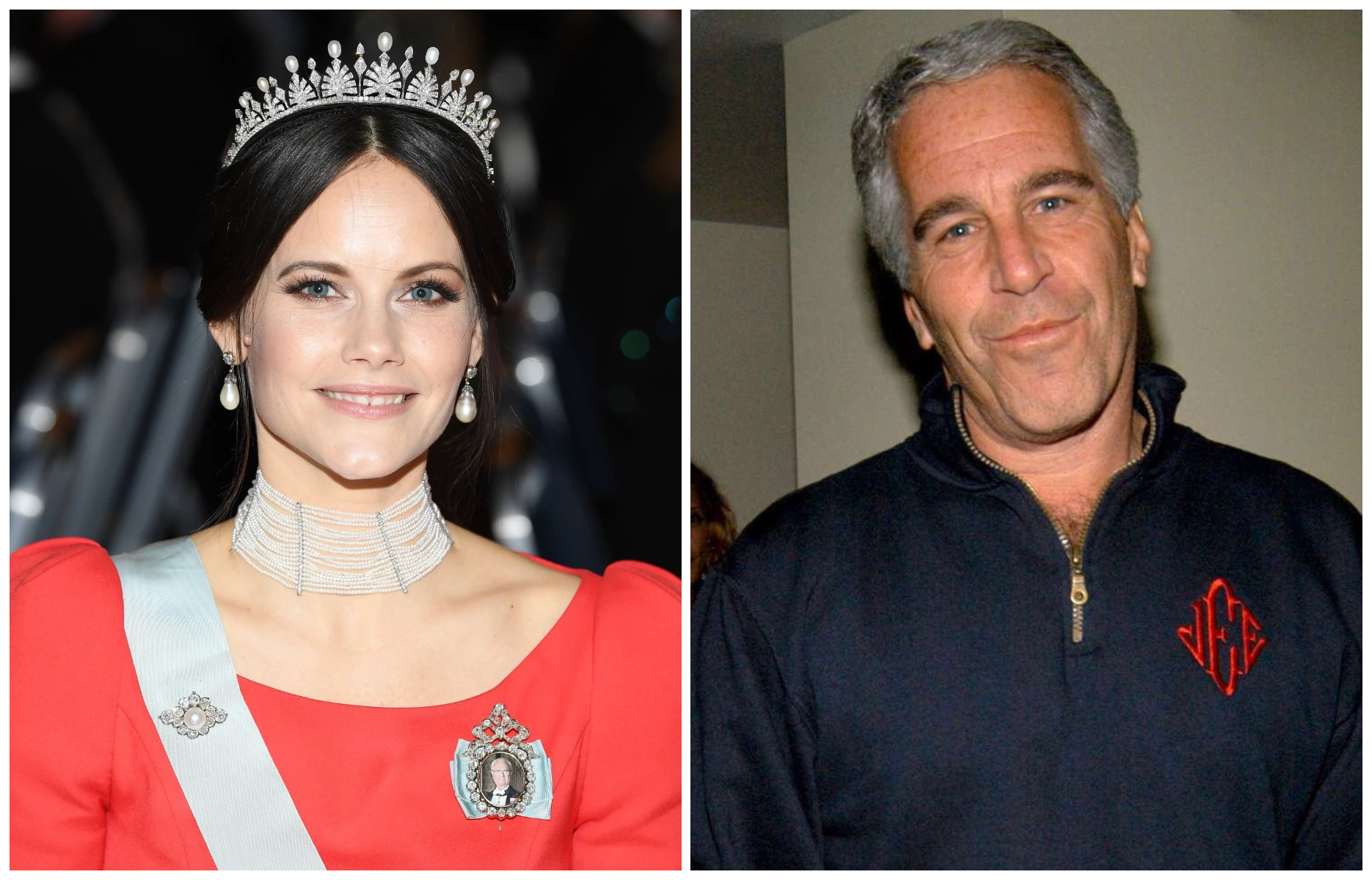 瑞典索菲亞王妃（左圖）坦承，早年與艾普斯坦（右圖）有過往來。（翻攝X）