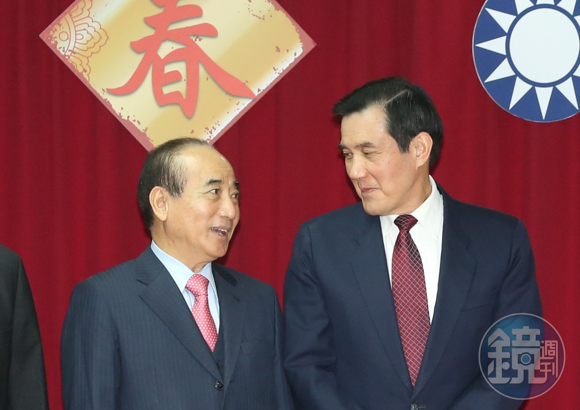 王金平和馬英九在2013年的9月政爭轟動政壇，圖為2017年國民黨新春團拜，2人這時已經卸下總統和立法院長職位。（資料照）