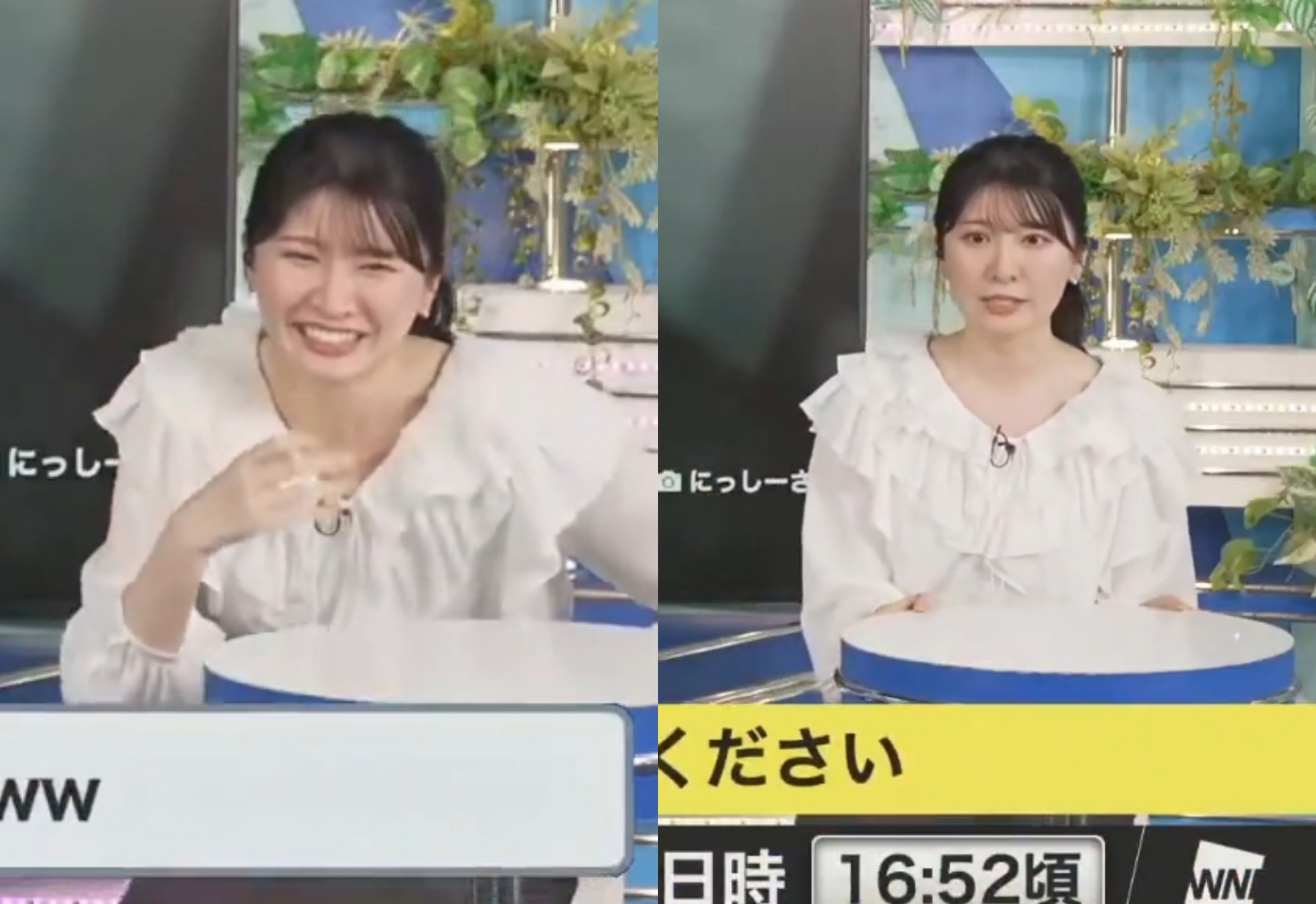 主播原本還在嘻嘻哈哈的聊天，在不到一秒的時間切換成專業模式，讓網友直呼太厲害。（翻攝自X）