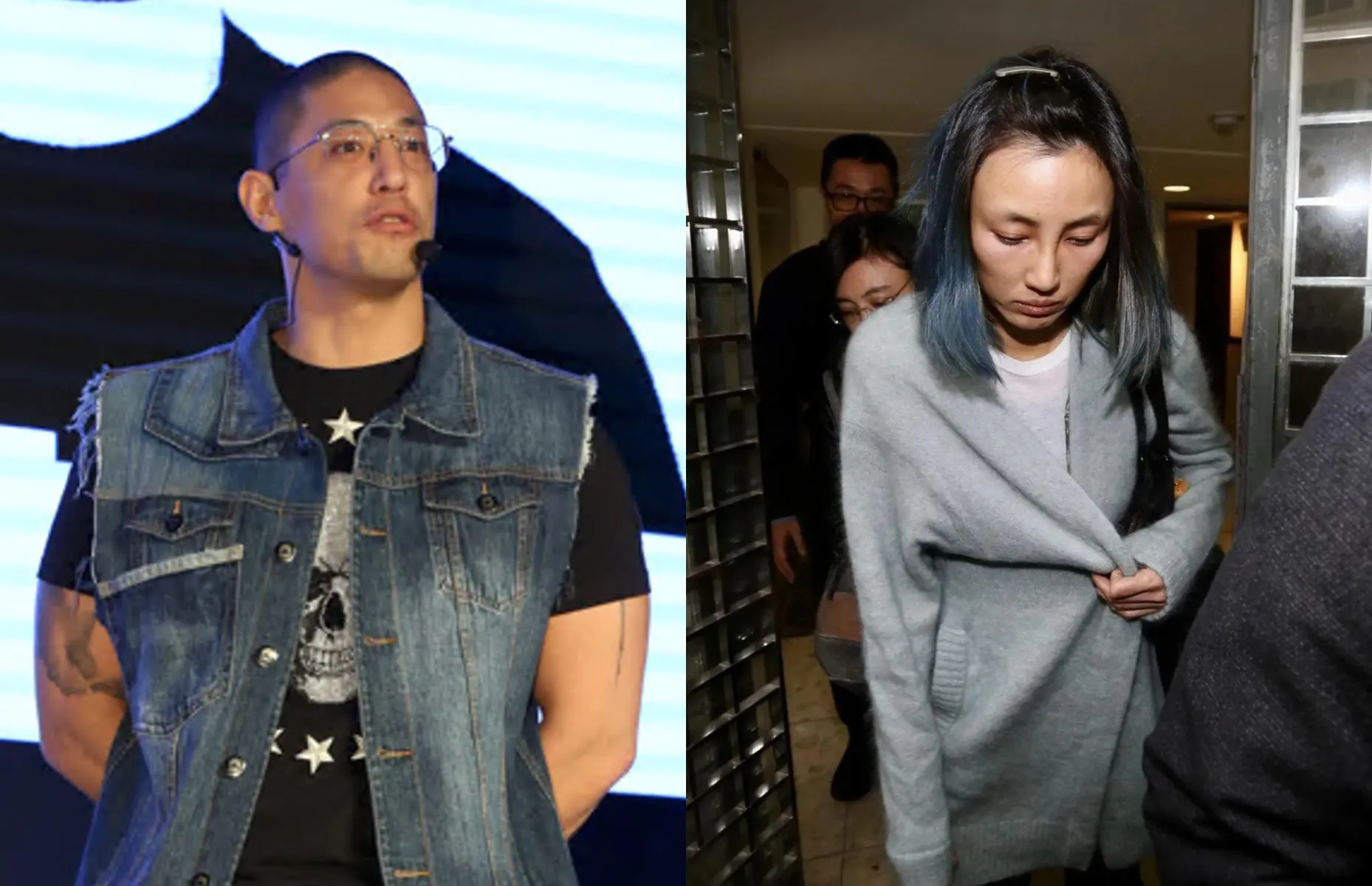 蔣友柏（左圖）與林姮怡（右圖）有過一段15年的婚姻，林姮怡2019年出庭時面色憔悴。（本刊資料照）