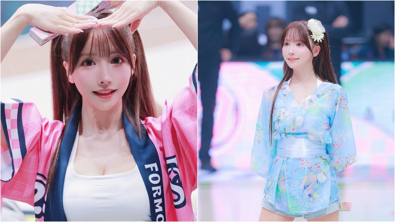 三上悠亞加盟夢想家啦啦隊後，場上賣力應援。（翻攝IG@yua_mikami）