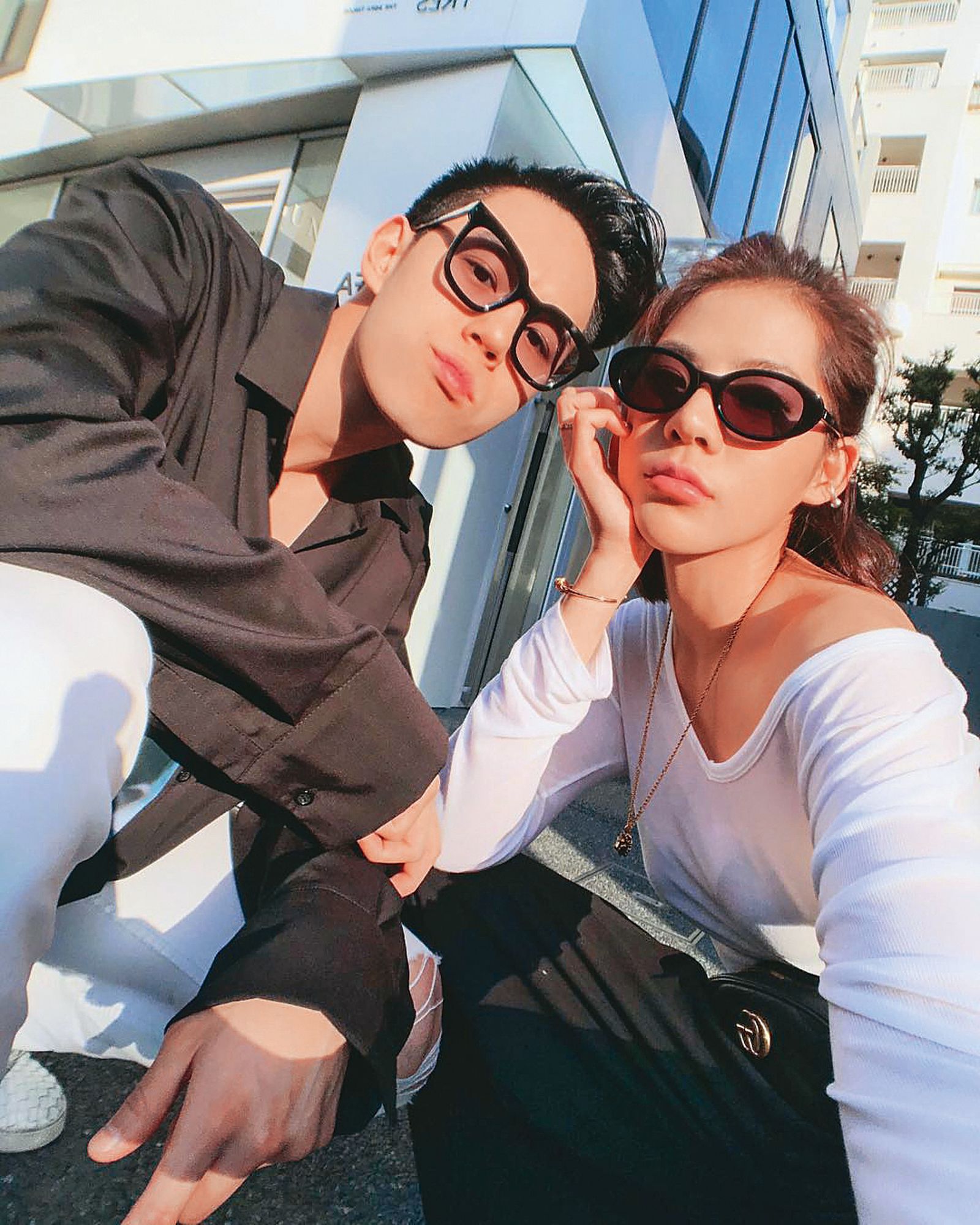 孫麥傑（左）曾與洪文安（右）有一段情，聽說男方爸媽比較滿意這段戀情。（翻攝自洪文安IG）