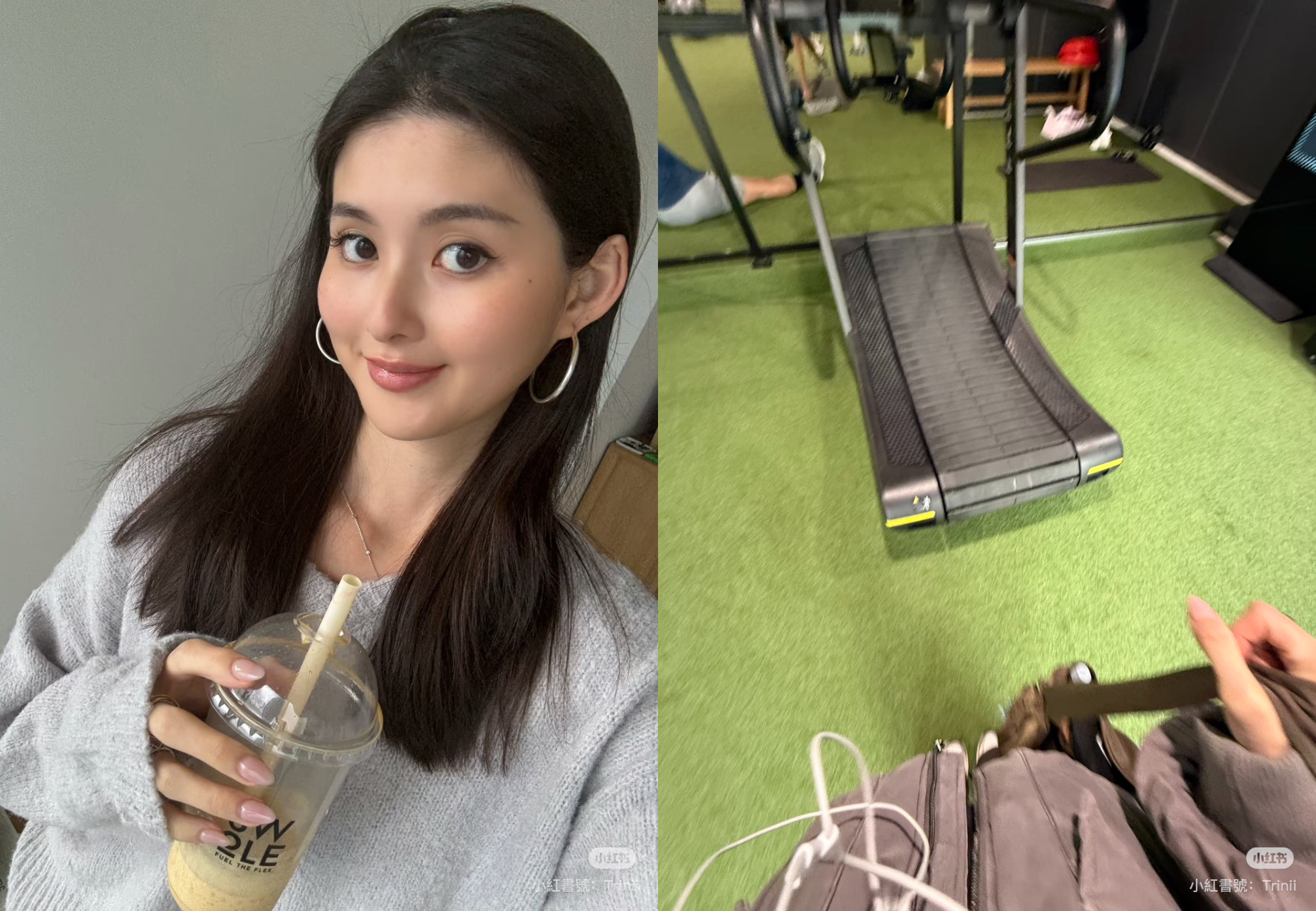 廖思惟分享健身打卡照,透露受到媽媽孫芸芸影響,也開始培養運動習慣。(翻攝自廖思惟小紅書)