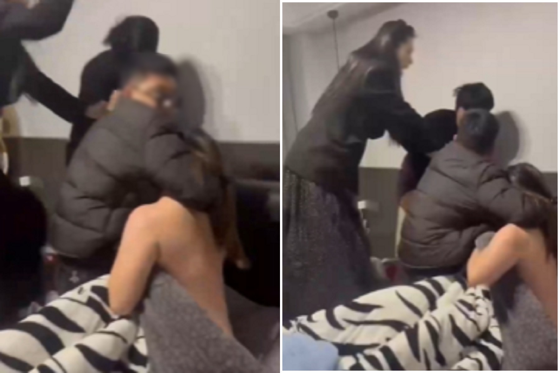 捉姦變「格鬥4P」！綠帽夫真的有練過，網驚：人妻比小三美。（翻自《黑料網》）