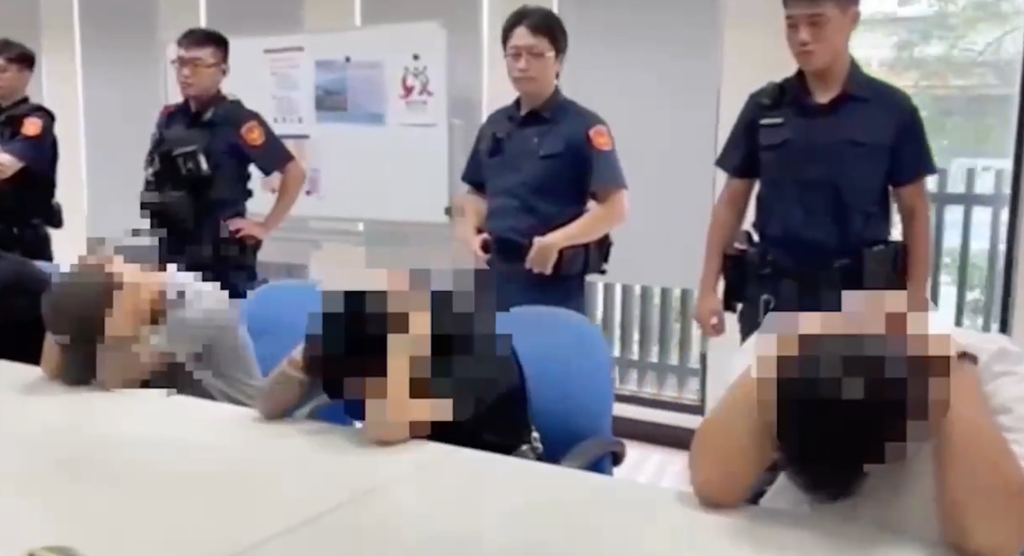 警方循線逮捕8名犯案男子，訊後依妨害秩序罪送辦。（翻攝畫面）