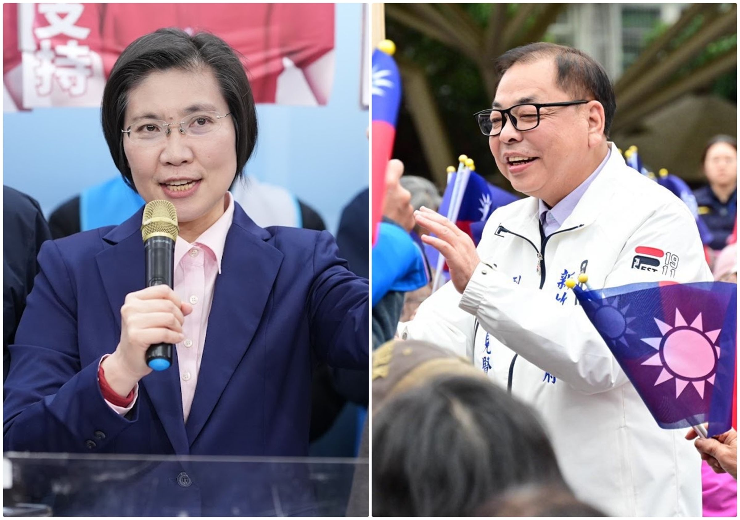 《美麗島電子報》發布最新民調，結果顯示徐欣瑩（左）支持度領先陳見賢（右）。（翻攝自徐欣瑩、陳見賢臉書）