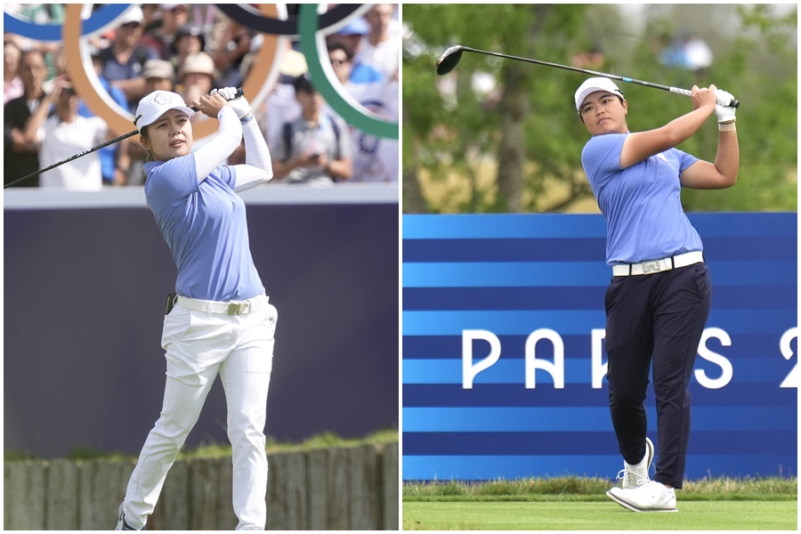 台灣高球好手徐薇淩（左）及錢珮芸，在本屆奧運分別繳出總桿數283桿並列第8名，以及總桿數286桿並列第18名的成績。（中華奧會提供）