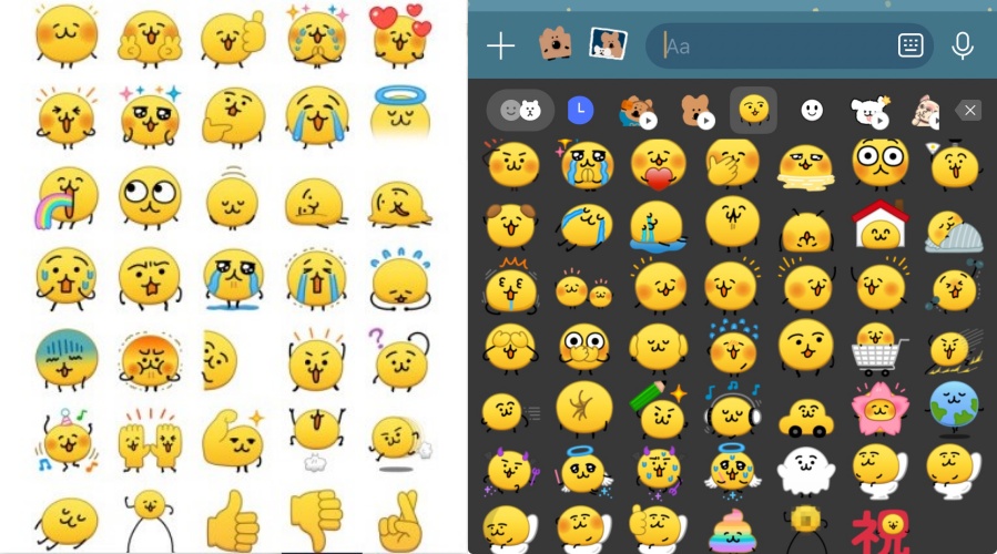 LINE「表情貼的小傢伙」因外型圓滾滾，被台灣網友暱稱為「地瓜球」，近期官方正名掀起熱議。（翻攝自LINE APP）