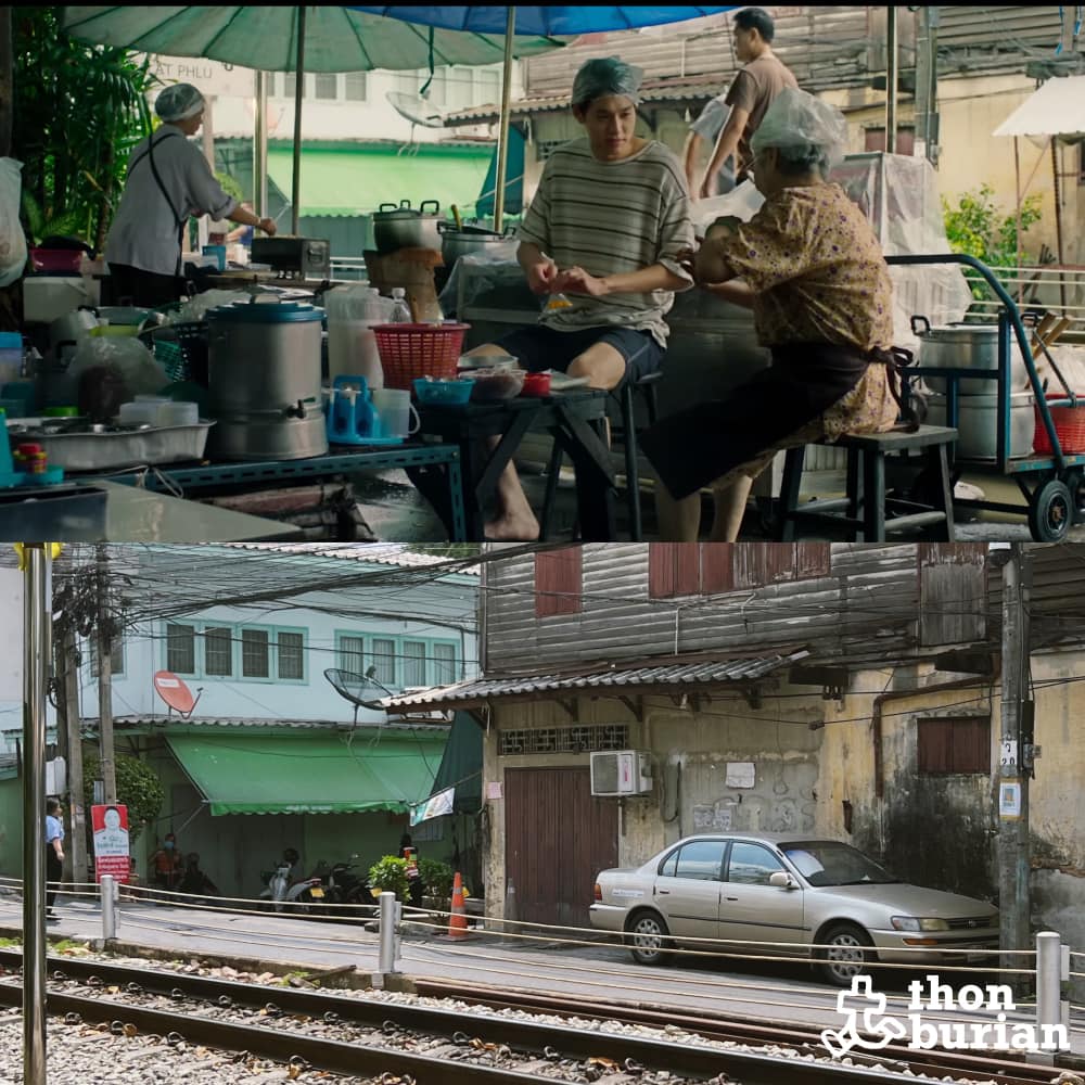 有網友找出拍攝Billkin幫阿嬤賣粥的場景地。（翻攝自Thonburian - ธนบุเรี่ยน臉書粉絲頁）