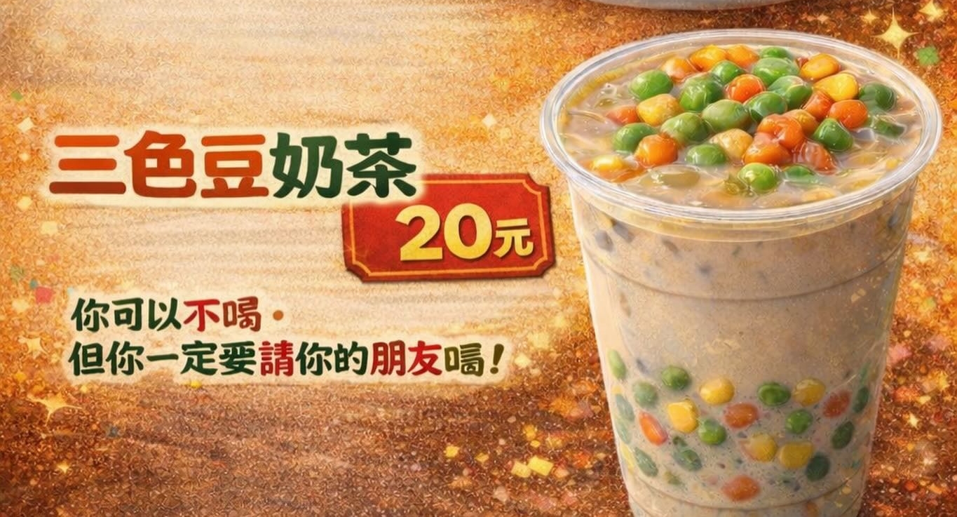 中和一間早午餐店推出三色豆奶茶，掀起網路熱烈討論。（翻攝threads@xinle20200324）