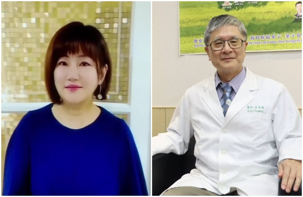 Selina（左圖）透過影片緬懷莊秀樹醫師（右圖）。（翻攝畫面／長庚醫院提供）