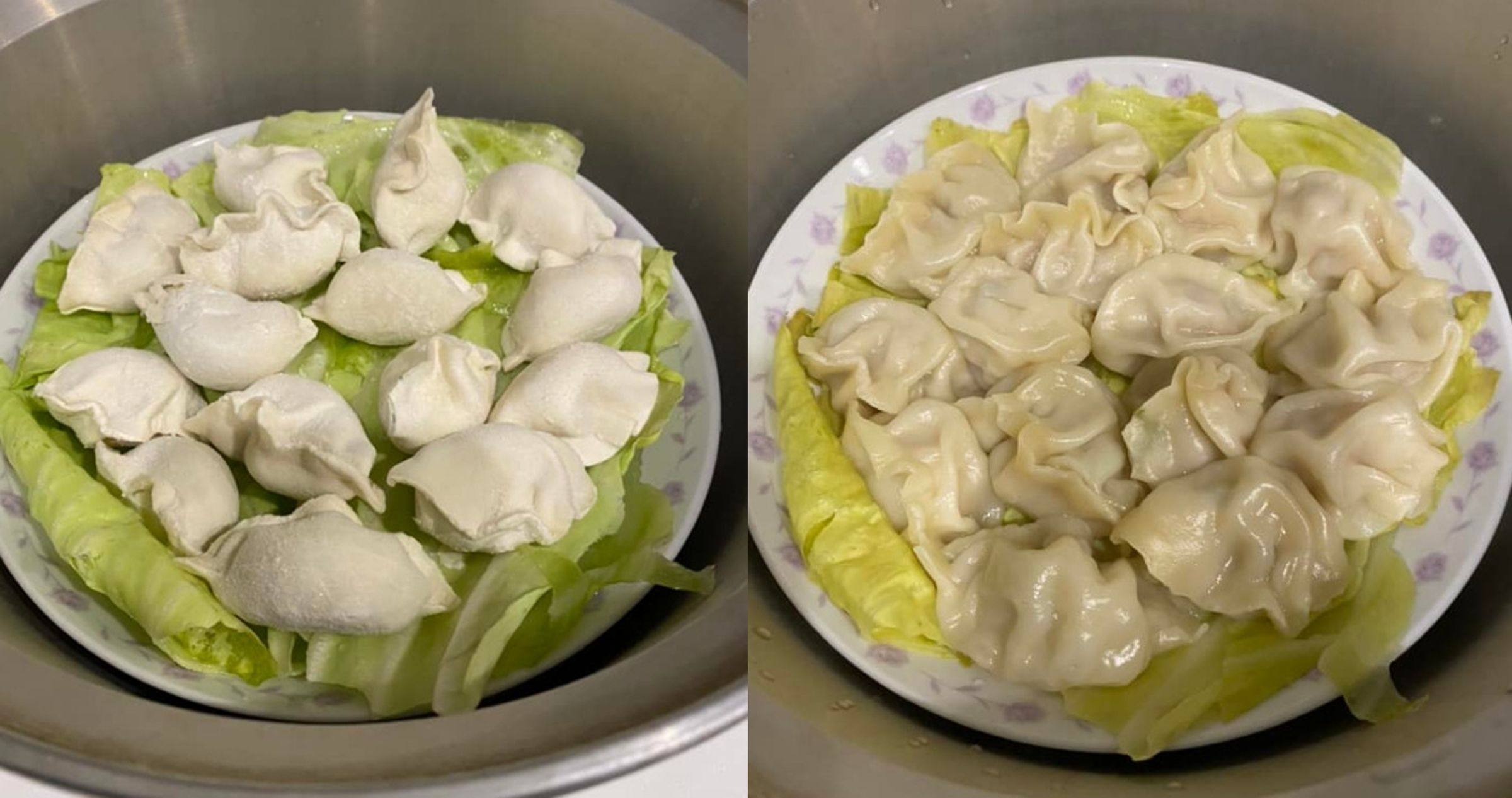 網友推薦用蒸的方式料理水餃，只要蒸5分鐘就快速上桌，而且不會破皮。（翻攝臉書粉專「家常菜」）
