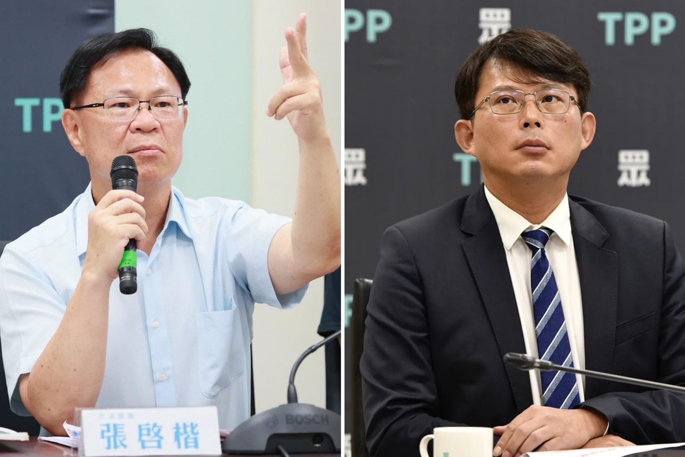 黃國昌播「示範帶」爭議延燒，張啓楷（左）自爆「柯案訊問光碟」聽過好幾遍。（翻攝張啓楷臉書、本刊資料照）