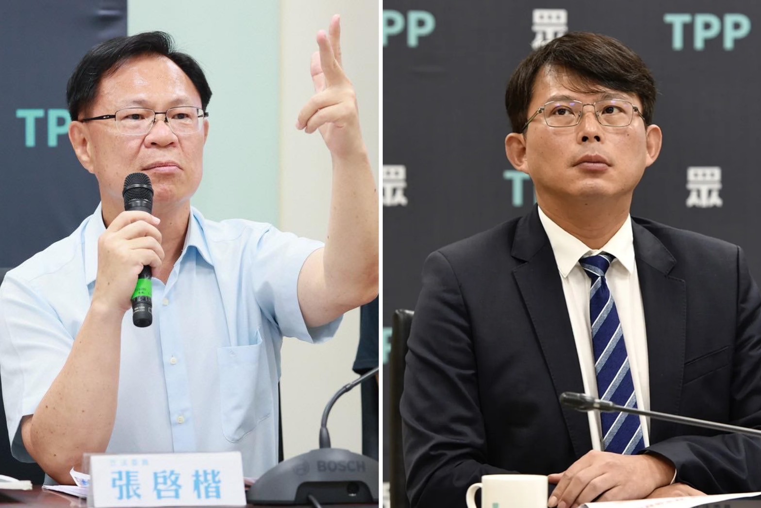 黃國昌播「示範帶」爭議延燒，張啓楷（左）自爆「柯案訊問光碟」聽過好幾遍。（翻攝張啓楷臉書、本刊資料照）