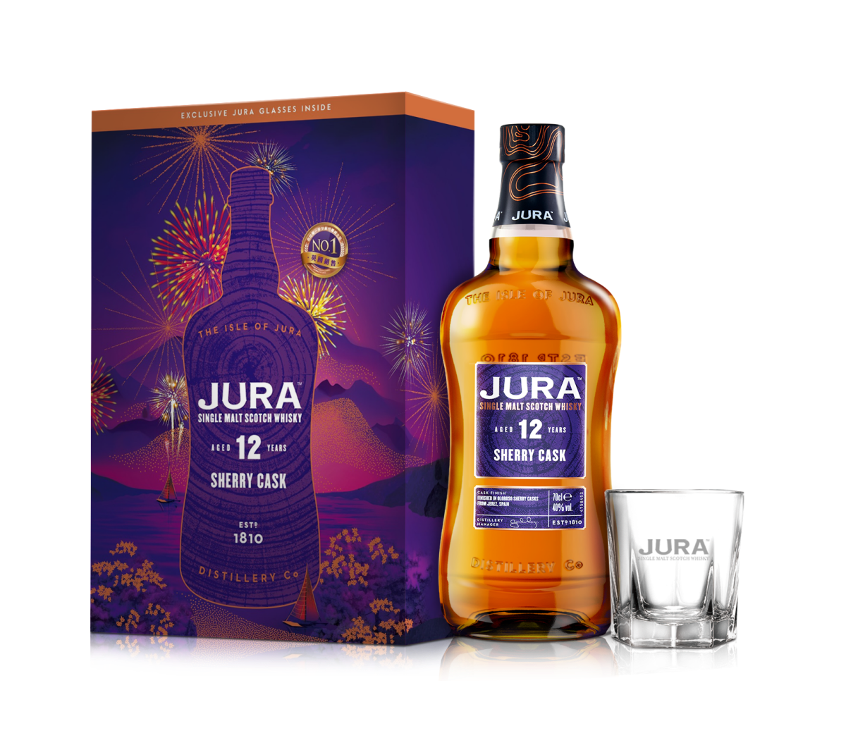 JURA 吉拉12年 類別:單一麥芽威士忌 產區:島嶼區 特色:先於美國波本橡木桶中熟成,而後轉往來自雪莉酒原鄉西班牙赫雷斯(Jerez)地區頂級Oloroso雪莉桶中窖藏。風味上由太妃糖勾勒出濃厚溫暖的熱帶水果氣息,融匯著浸泡過雪莉酒的葡萄乾、無花果、太妃糖、芒果、烤香蕉及苦橙皮滋味,造就不斷接續而來以桂皮、香檸檬、咖啡和甘草凝鍊而成的層次變化。 酒精:40% 建議售價:約NT$1,350