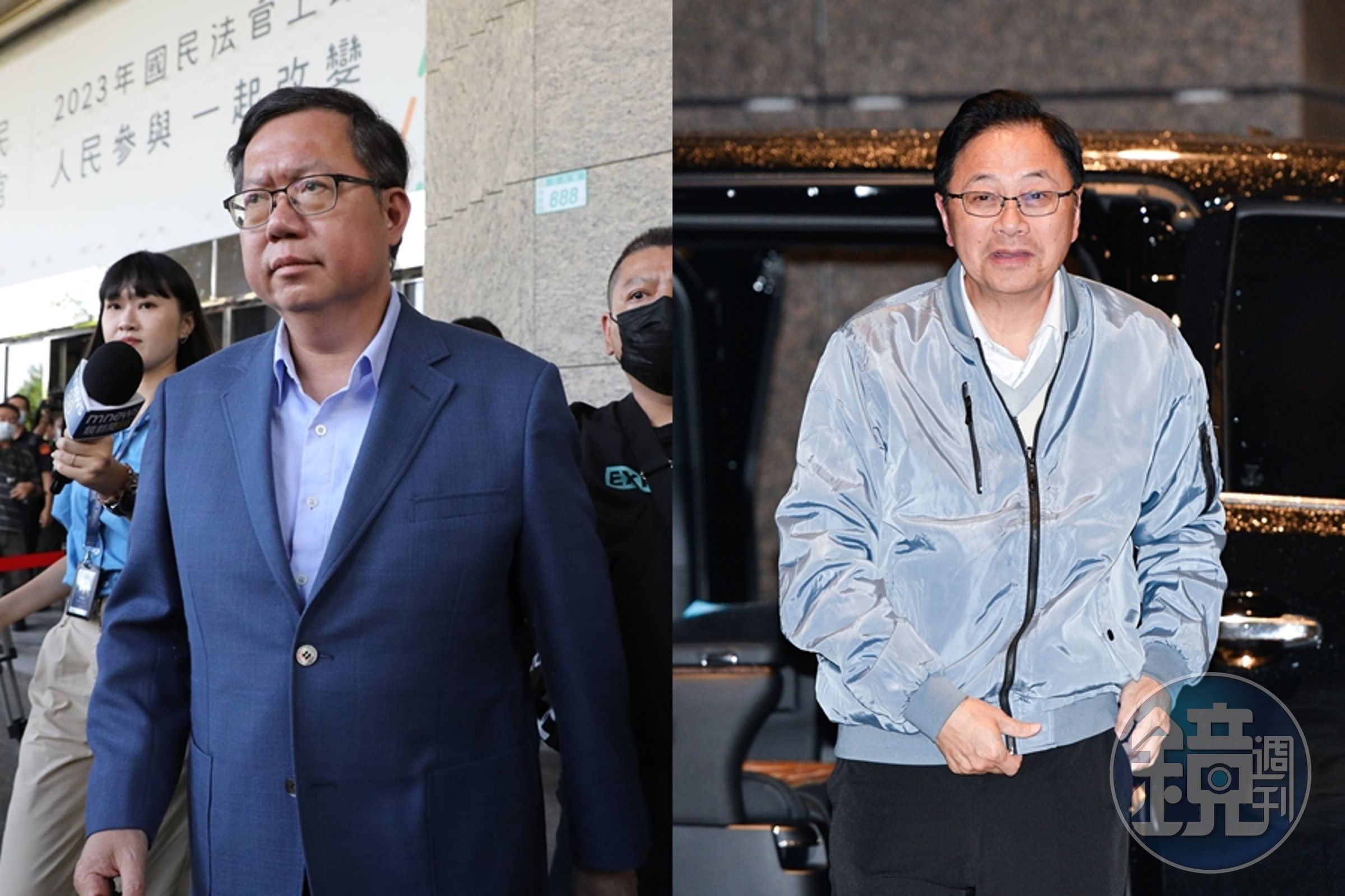 前桃園市長鄭文燦（左）涉收賄遭檢調調查，現任桃園市長張善政（右）今也做出回應。