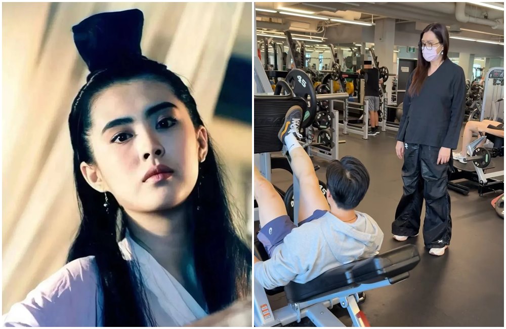 王祖賢現蹤溫哥華健身房，專心看別人訓練。（翻攝小紅書）