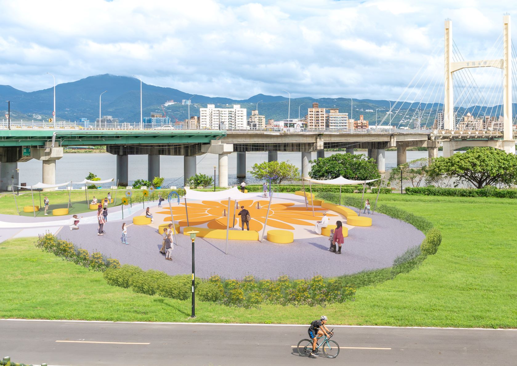 花漾水樂園示意圖。（新北市高灘處提供）