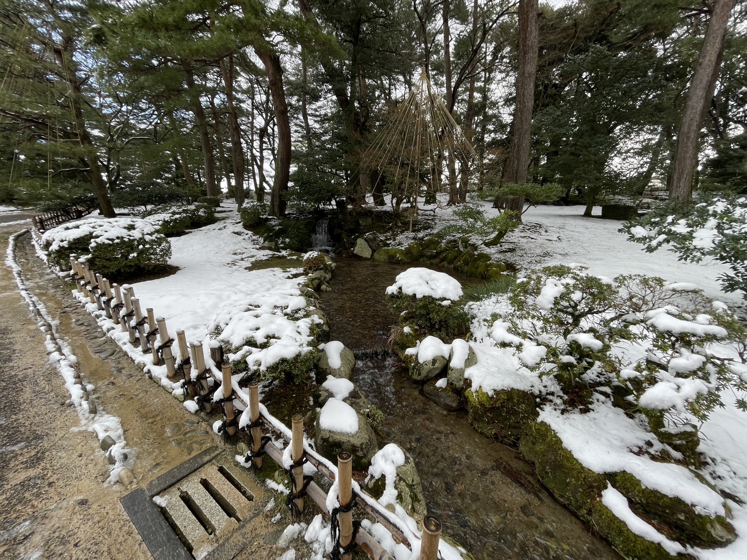 兼六園內看不出有受到地震影響。