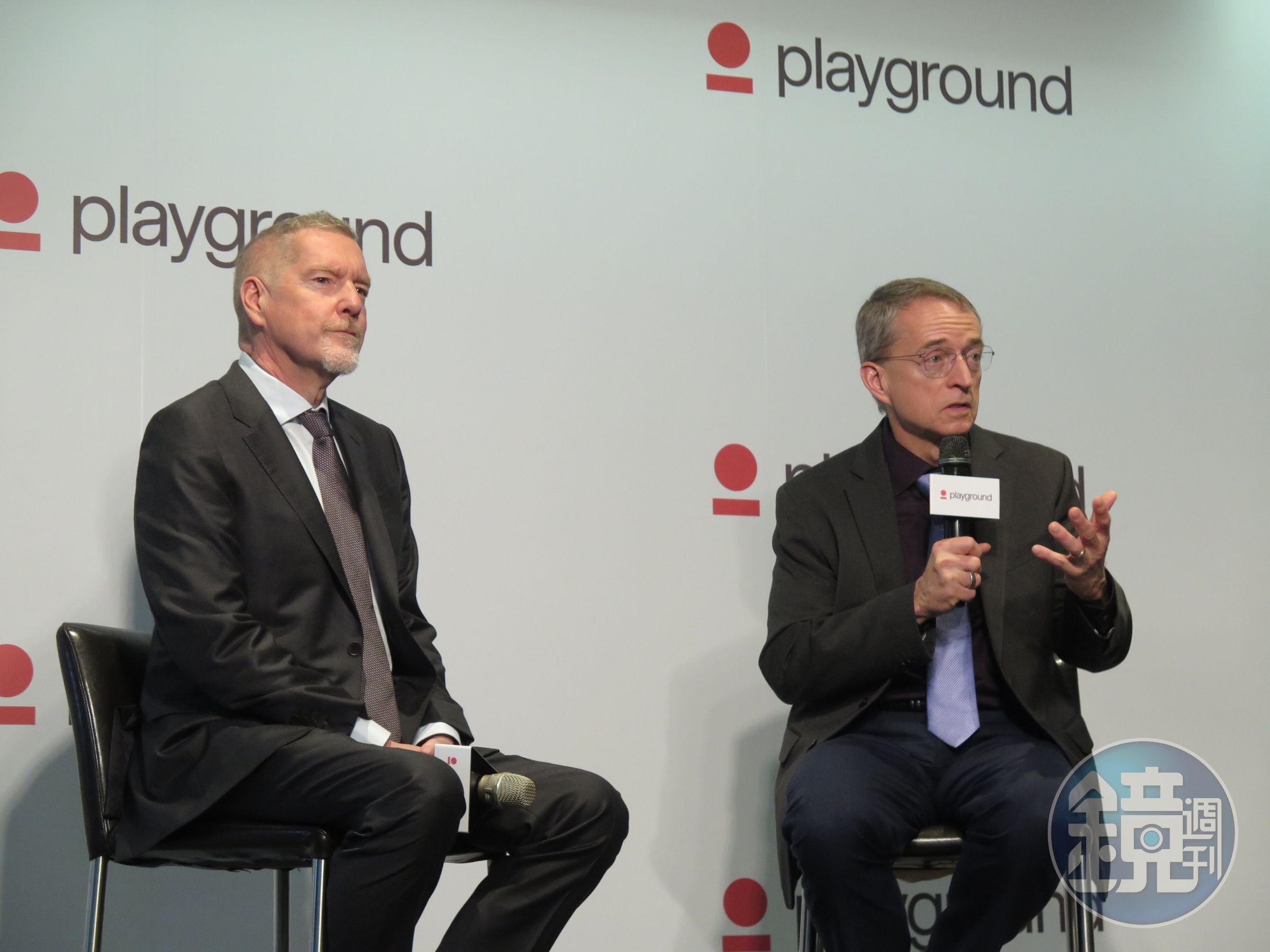 左為Playground Global 合夥人 Peter Barrett,右為Pat Gelsinger。