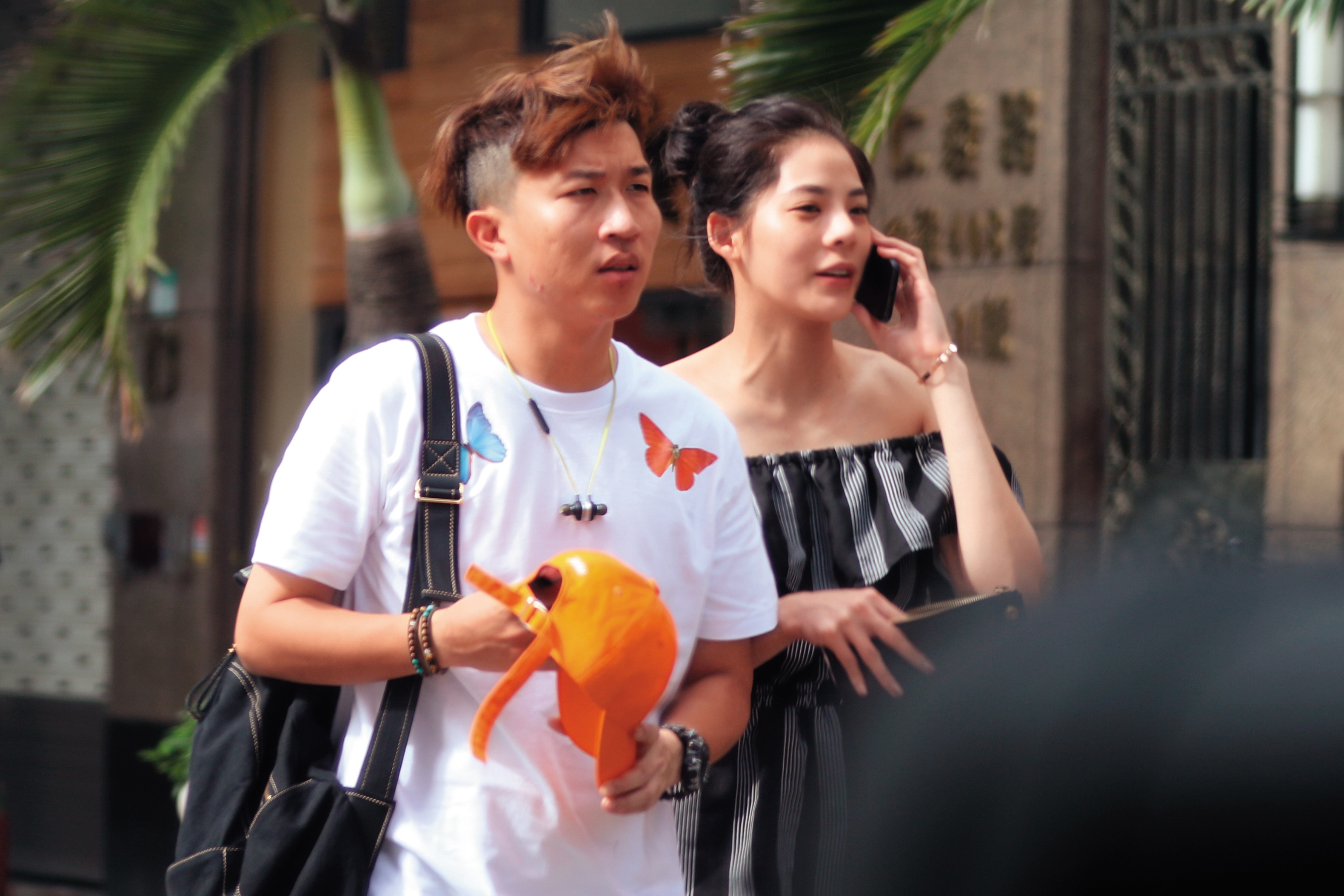 張立東（左）不少緋聞對象都是正妹，曾被拍到和陳冠希前女友洪文安（右）散步街頭。