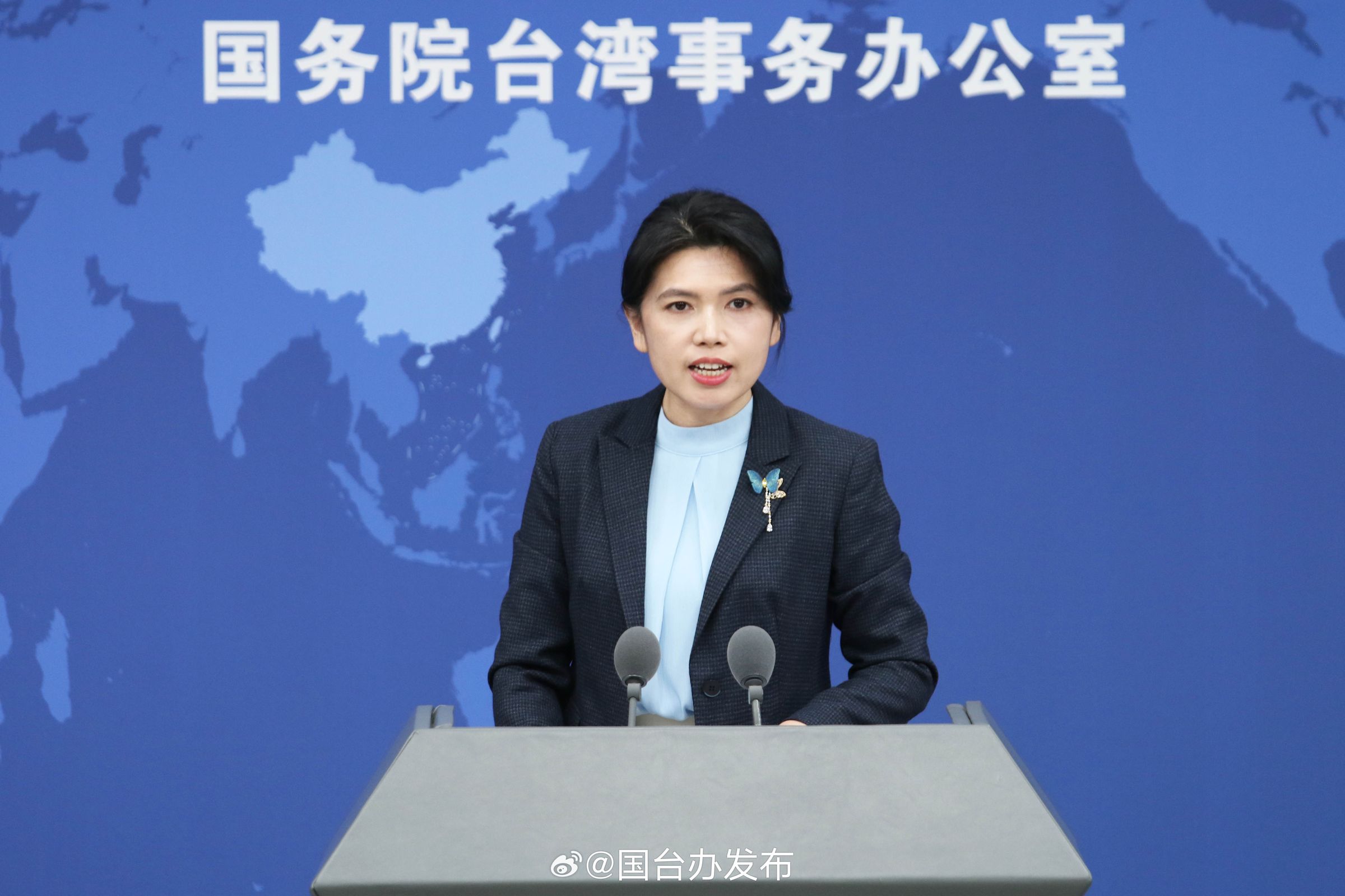 對於官網設「依法懲治『台獨』頑固分子」專欄,朱鳳蓮表示,「清除破壞兩岸關係的害群之馬」,並喊話台灣同胞與「台獨」頑固分子劃清界限。(翻攝自微博@國台辦發布)