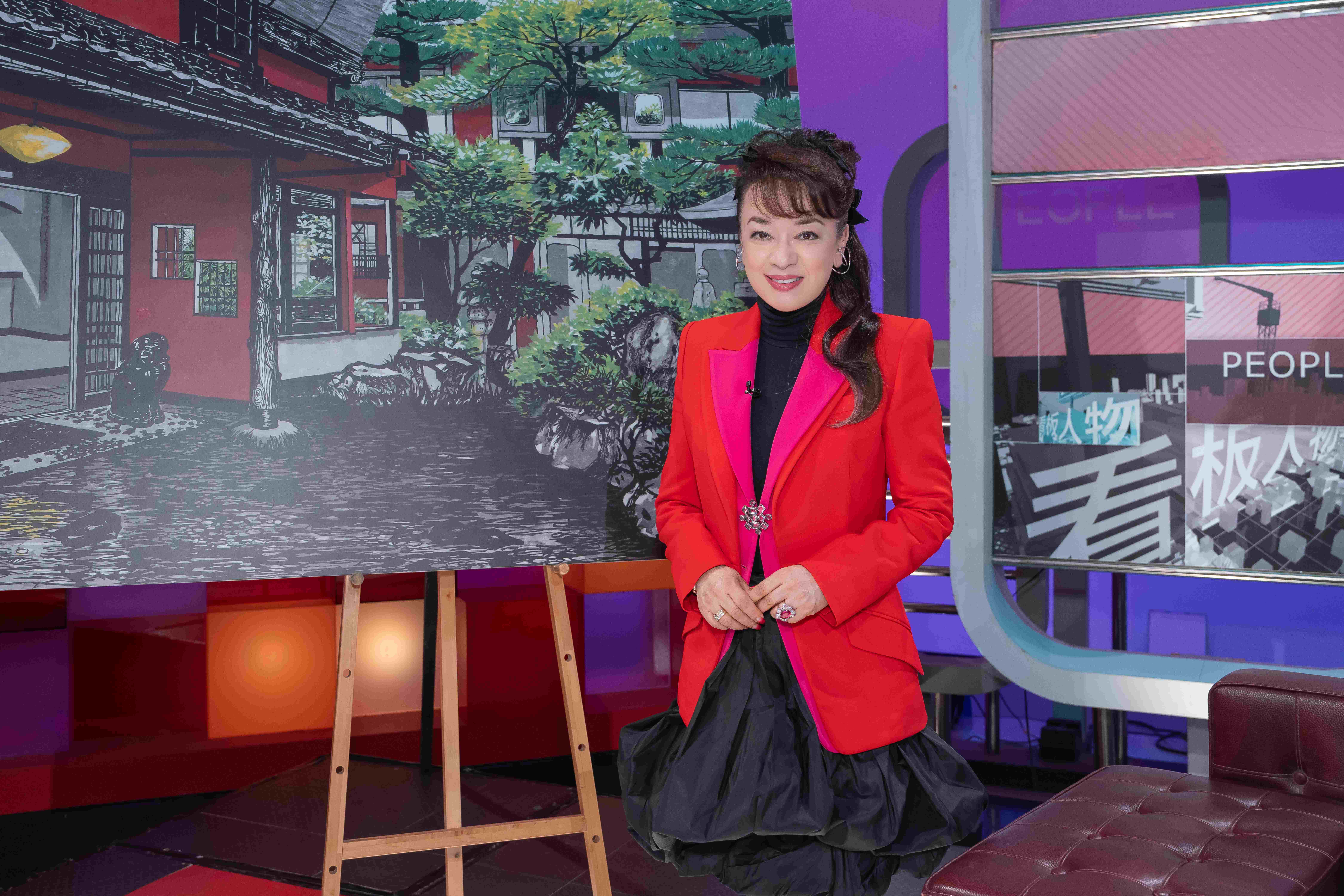 翁倩玉上節目接受專訪。（TVBS提供）