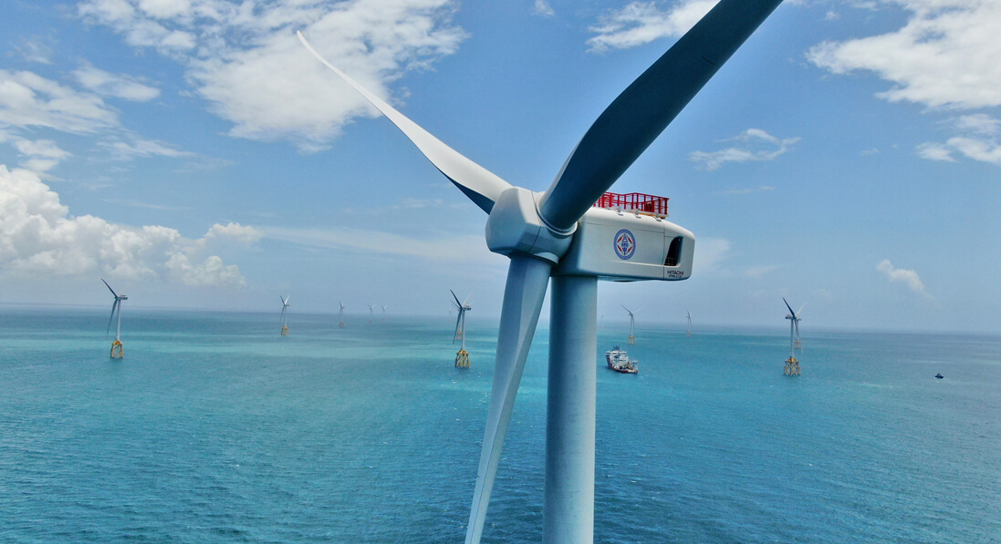 台電的離岸風電一期正在運轉中，但二期建置因廠商財務問題一度停擺。（台電提供）