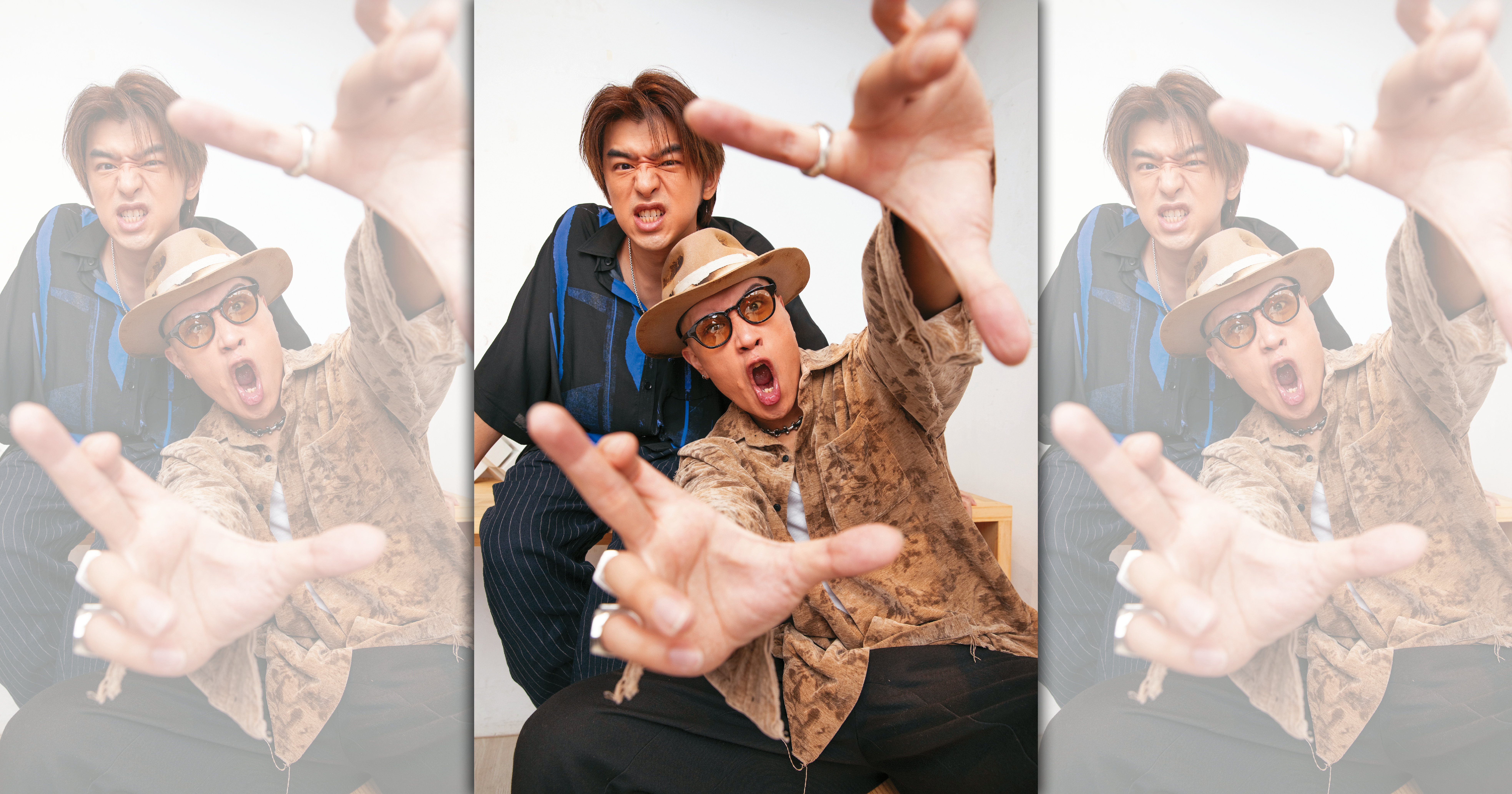 有趣瘋顛和優雅隨興，彷彿黃宣（前）和陳柏霖（後）個性的AB面，兩人看對方，都有些心嚮往之。