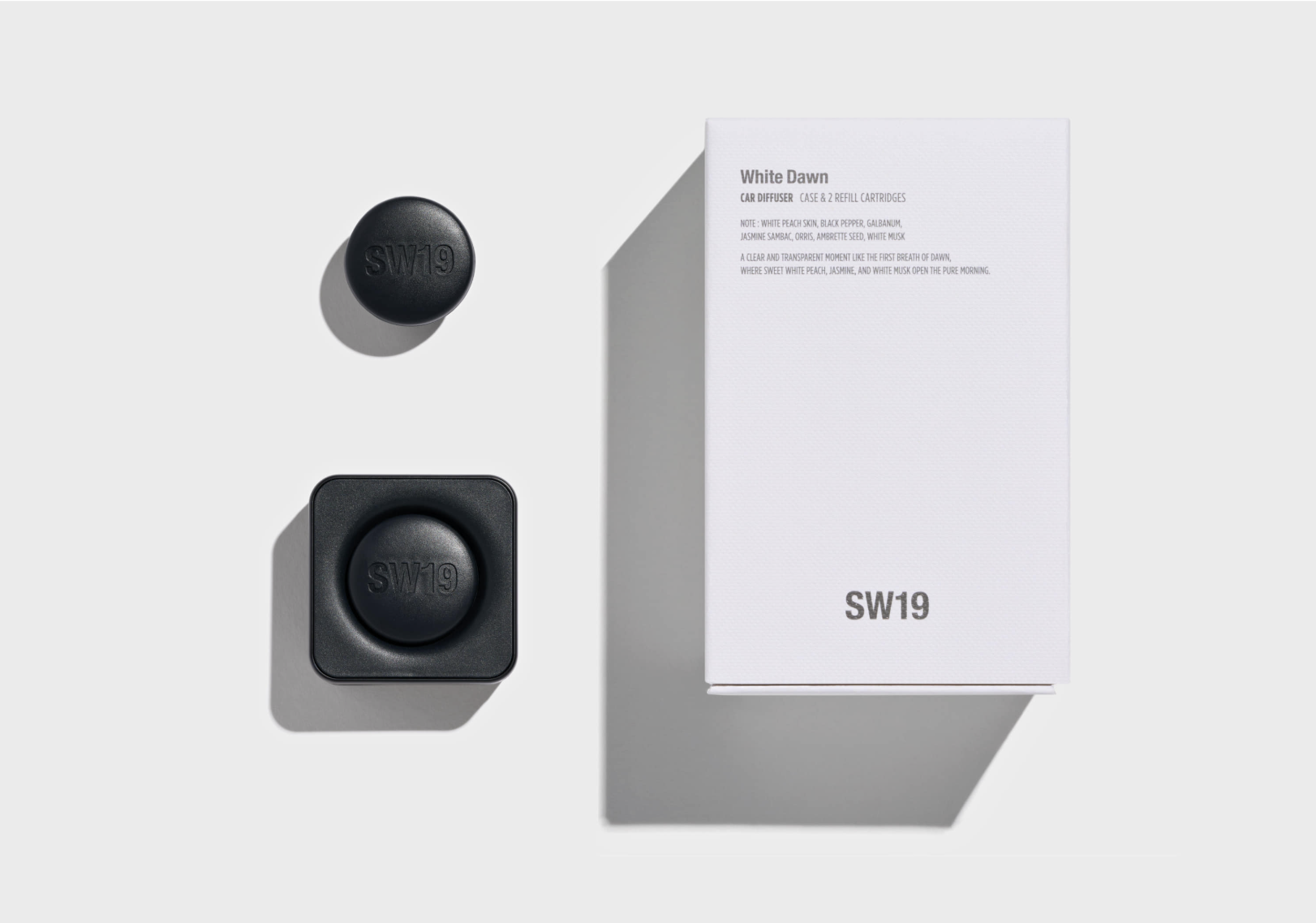 SW19晨曦白露White Dawn車用擴香組。NT$1,480（Plaisir提供）       