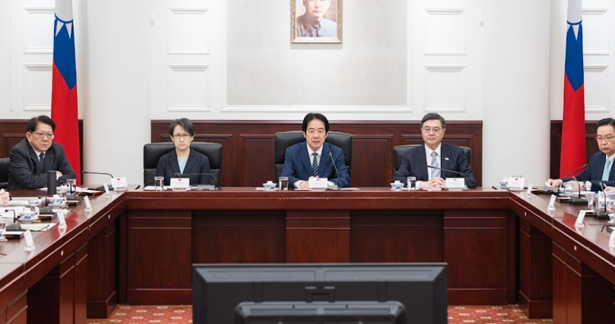 賴清德今天召集國安高層會議。（總統府提供）