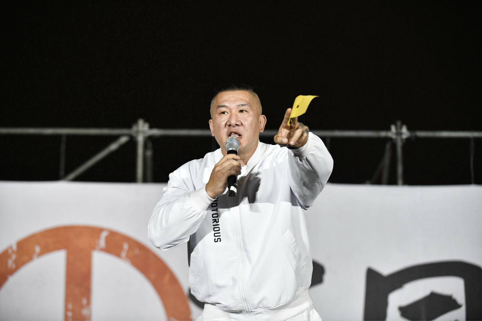 館長積極站台反罷免造勢活動。（鏡報李智為攝）