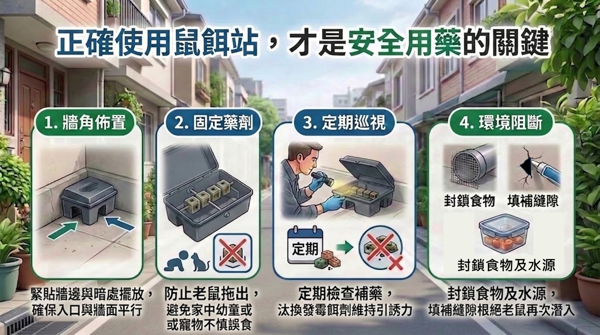 環境部說明如何防治老鼠。（環境部提供）