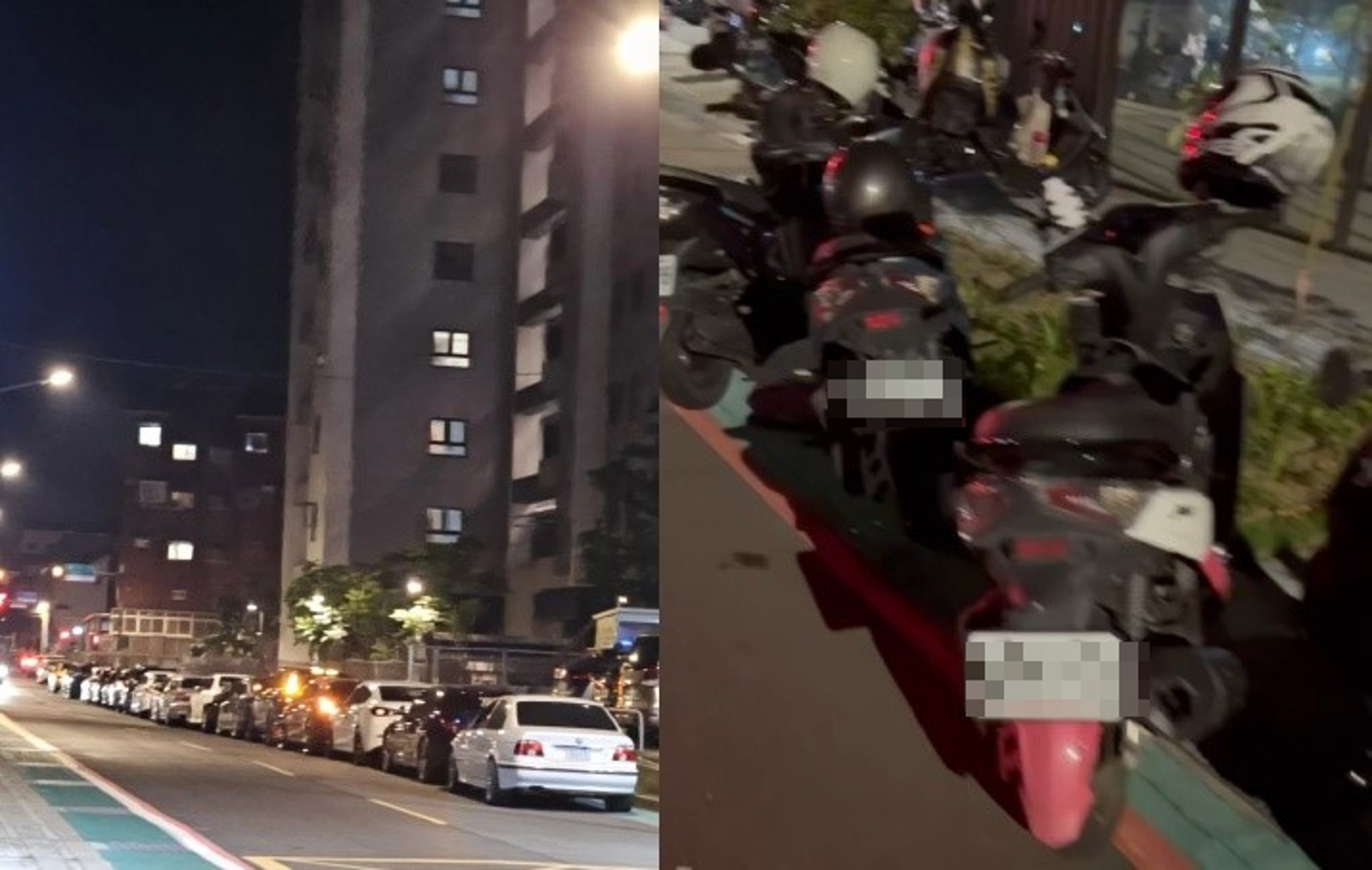 悼念活動現場塞滿祭品與人潮，違停車輛讓「行人地獄」再現，民眾反思交通文化。（翻攝自threads）