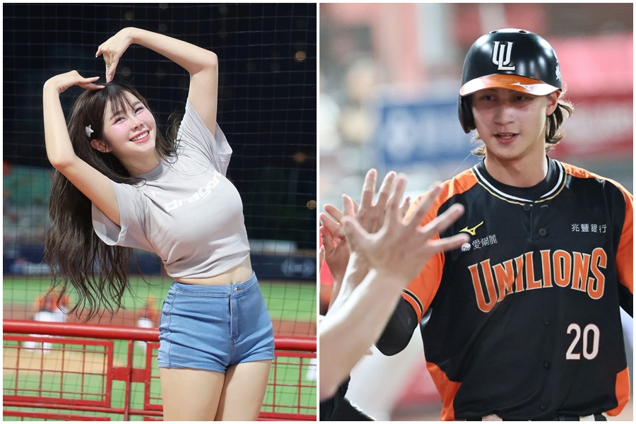 小龍女成員賴可甜蜜約會統一獅球員林佳緯遭跟拍，地下情浮上檯面。（翻攝自賴可IG、統一獅臉書粉專）