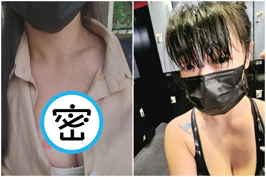 網紅「退租囉～房東太太」投票日跟上熱潮，卻是把印章蓋在右邊豐滿酥胸上。（翻攝自退租囉～房東太太 X）