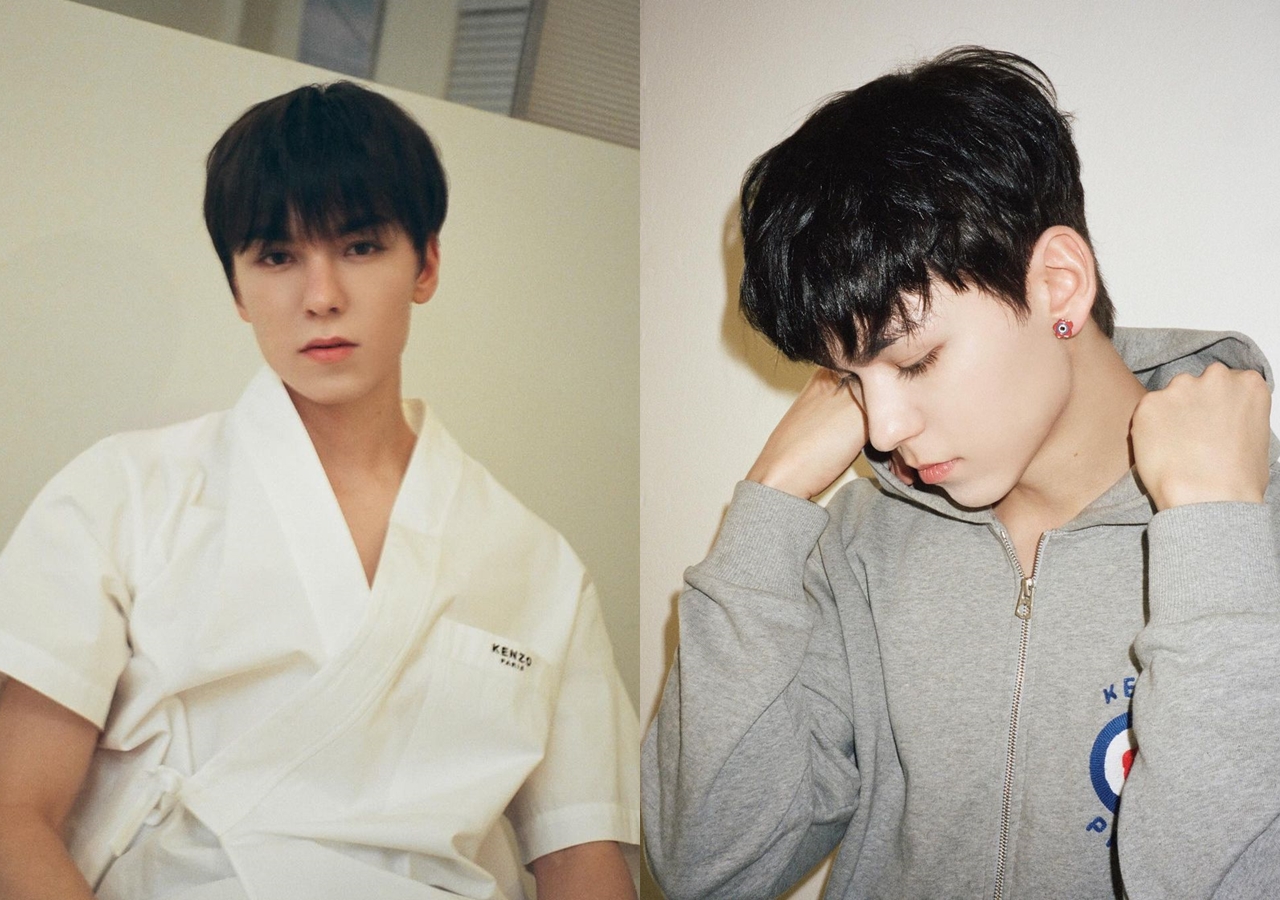 韓團SEVENTEEN成員Vernon（圖）上週來台旅遊。（合成圖，翻攝自Instagram@vernonline）