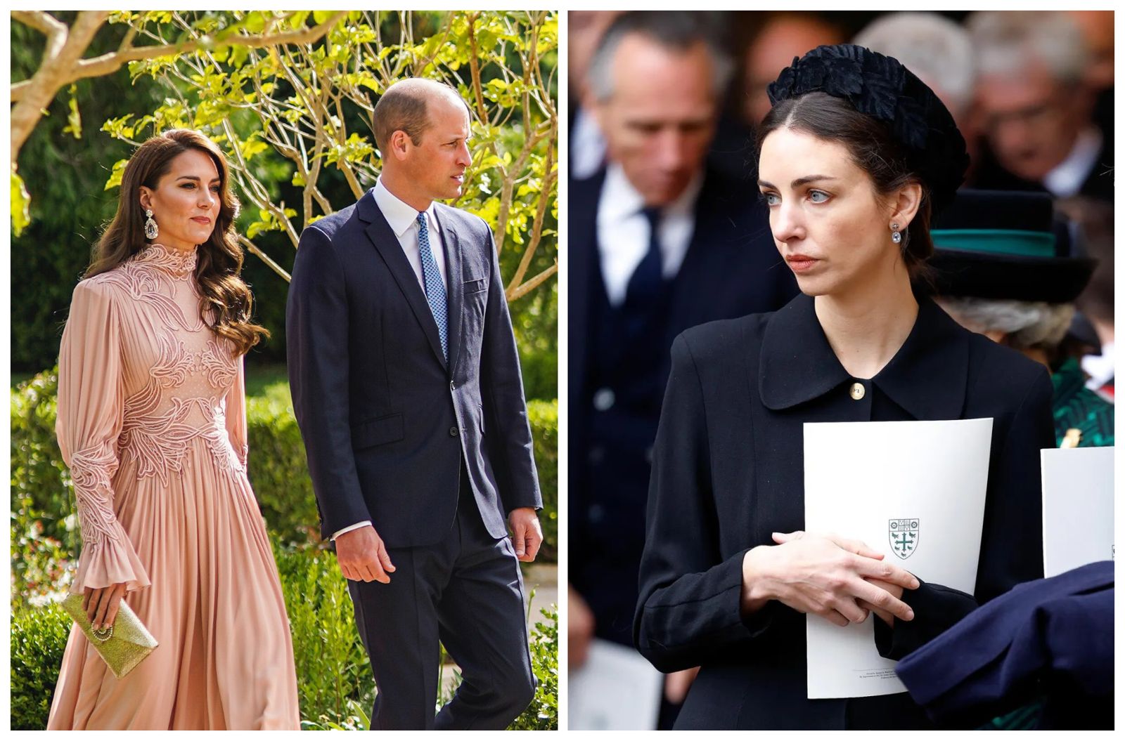 蘿絲漢伯里（右圖）一直被傳是威廉王子（左圖右）的情婦。（圖／翻攝X@PopBase、@KensingtonRoyal）