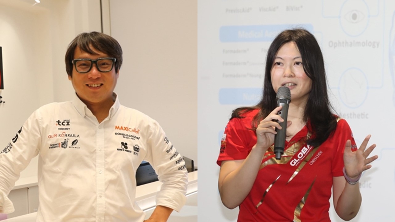 大江生醫今年成立45週年，建立全新品牌識別，展現創意與年輕化精神。圖左為大江生醫董事長林詠翔，圖右為大江旗下和康生技總經理陳敬亭。