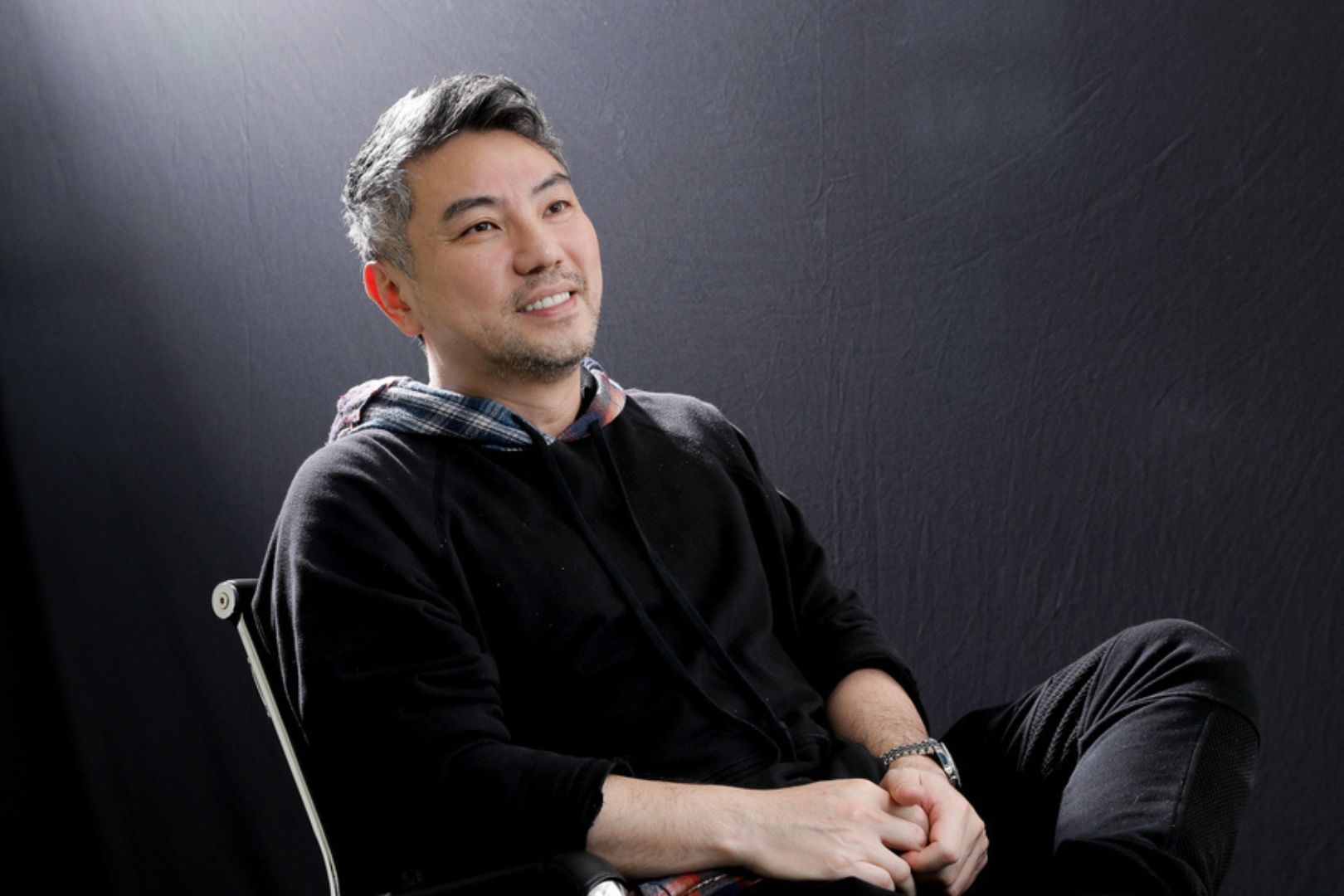 詹仁雄親上Podcast《娛樂住海邊》,首次深談與媒體的大和解。(楊兆元攝)